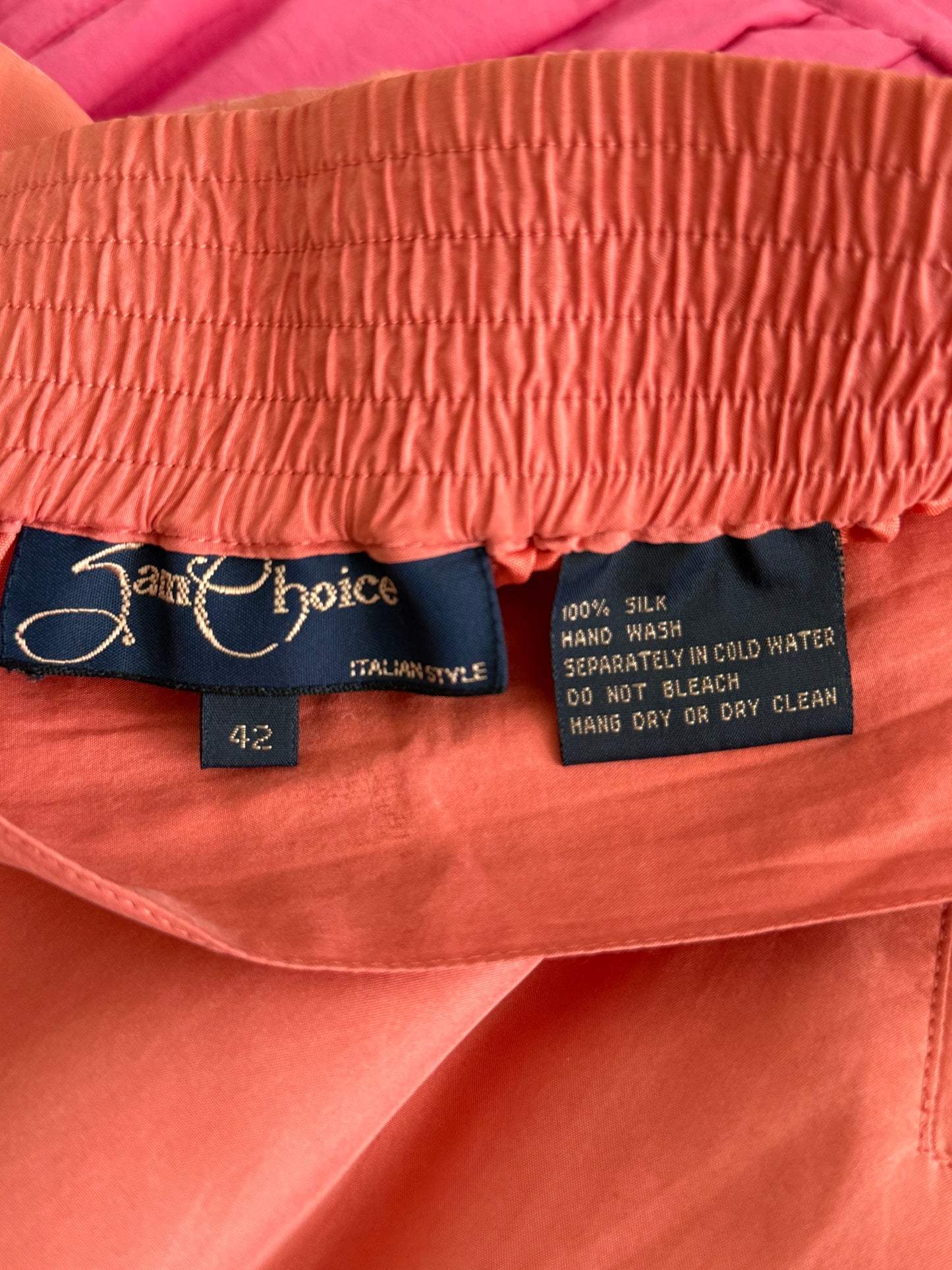 Pantaloni corti a vita alta pesca - TG. 38/40