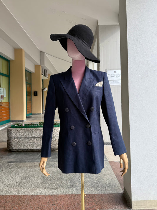 Blazer blu navy in lino - TG. 44