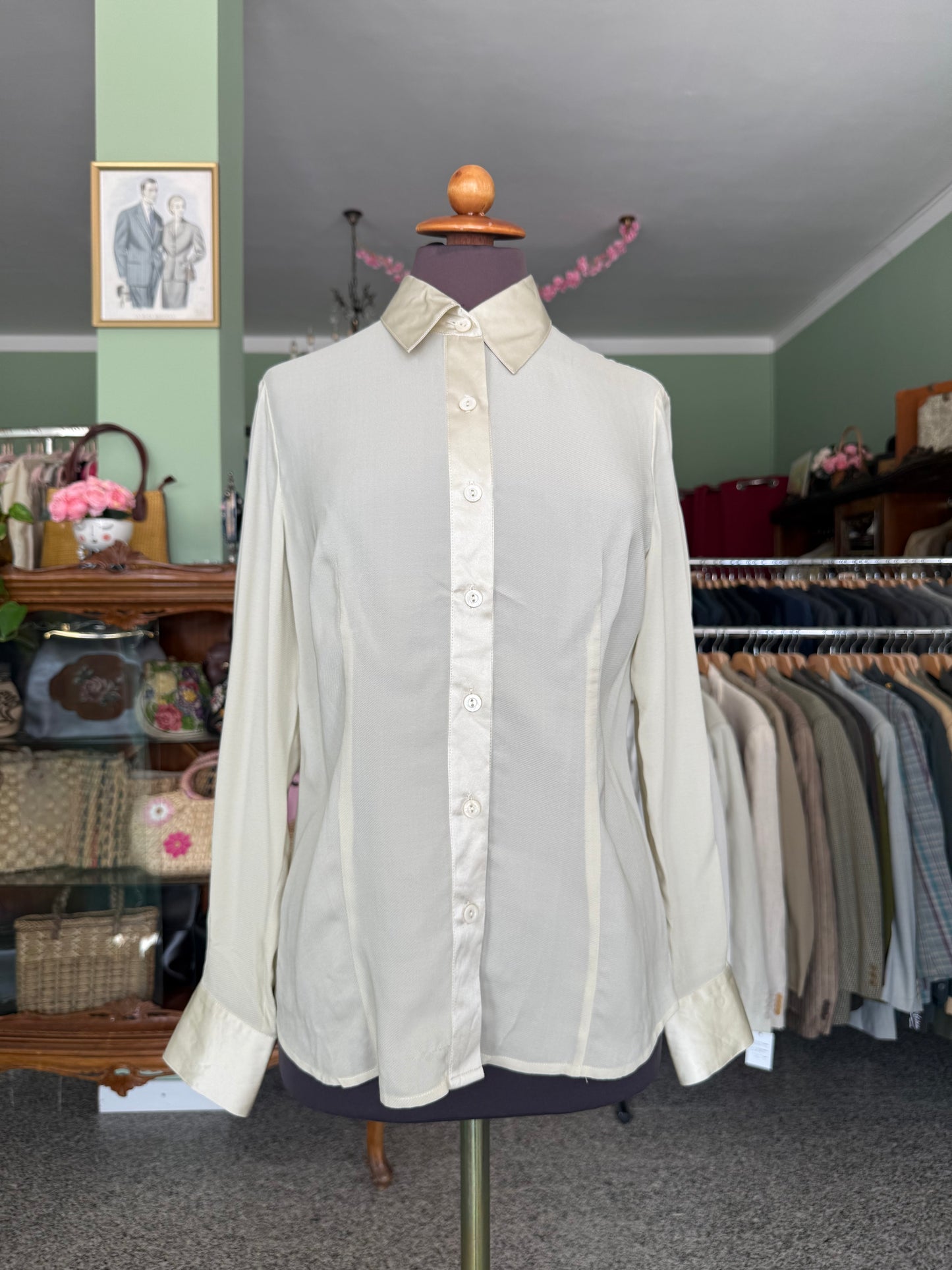 Camicia in crepe avorio - TG. 40/42