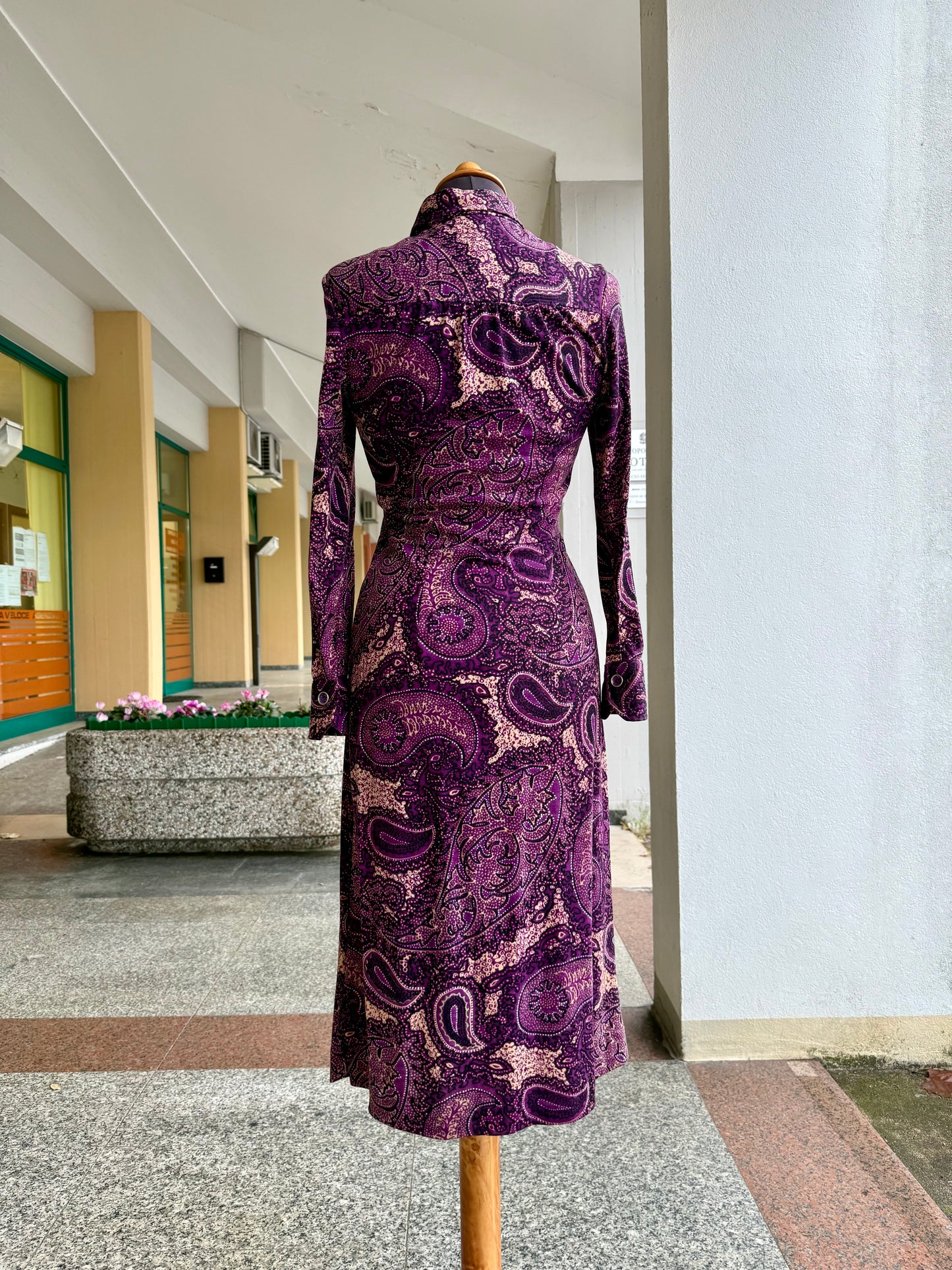 Abito chemisier paisley viola NOS - TG. 38
