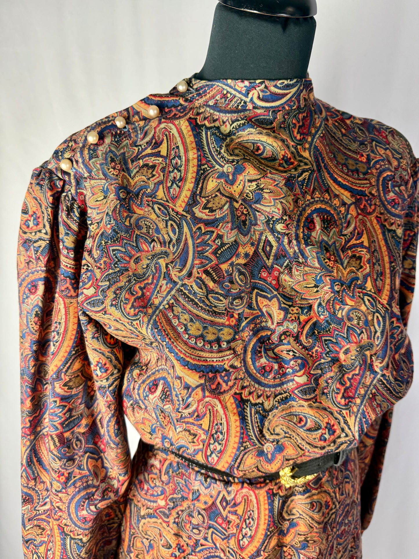 Abito anni ‘70 sartoriale con perline - TG. 42