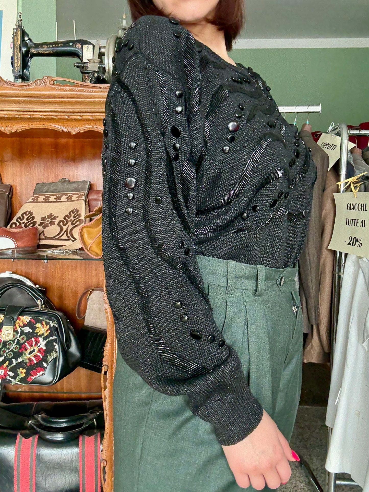 Blusa anni ‘80 con decori - TG. 42