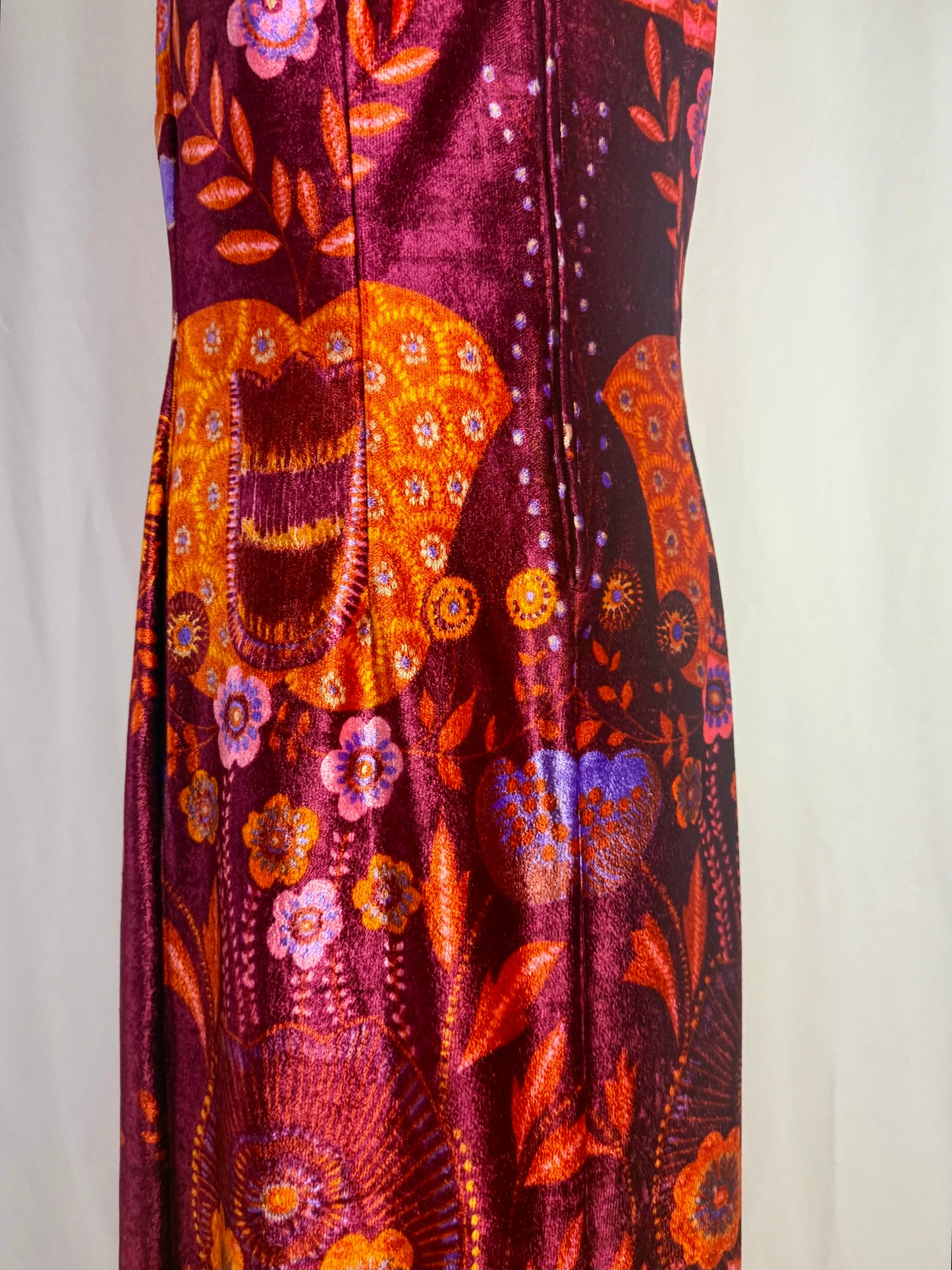 Maxi dress anni ‘70 in velour - TG. 42/44