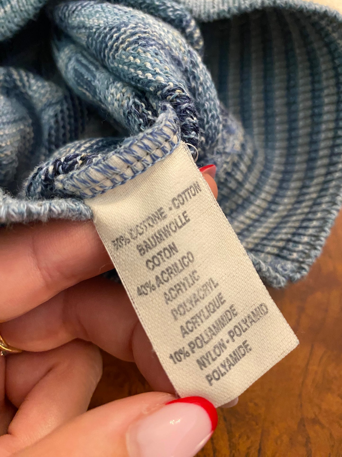 Maglione vintage GioFerrari a zig zag blu anni ‘90 - TG. 48/50