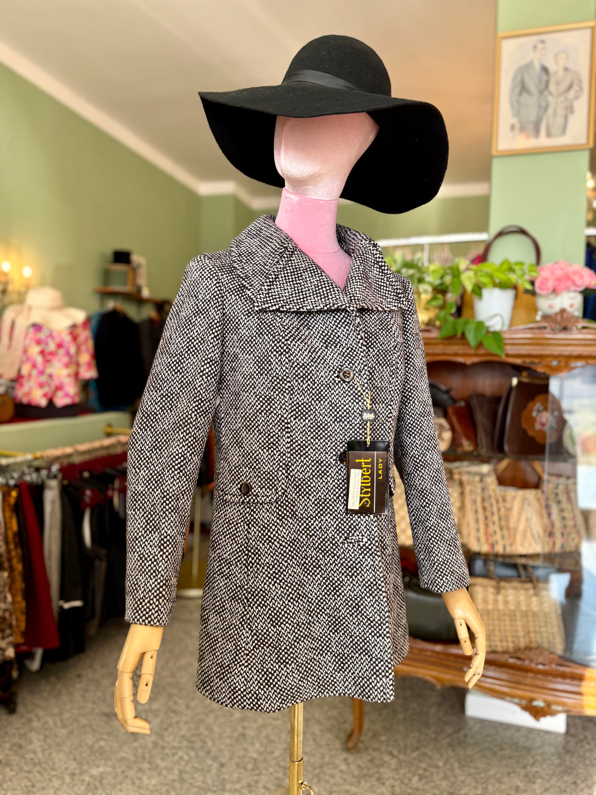 Cappotto anni ‘70 tweed fondo di magazzino - TG. 40/42