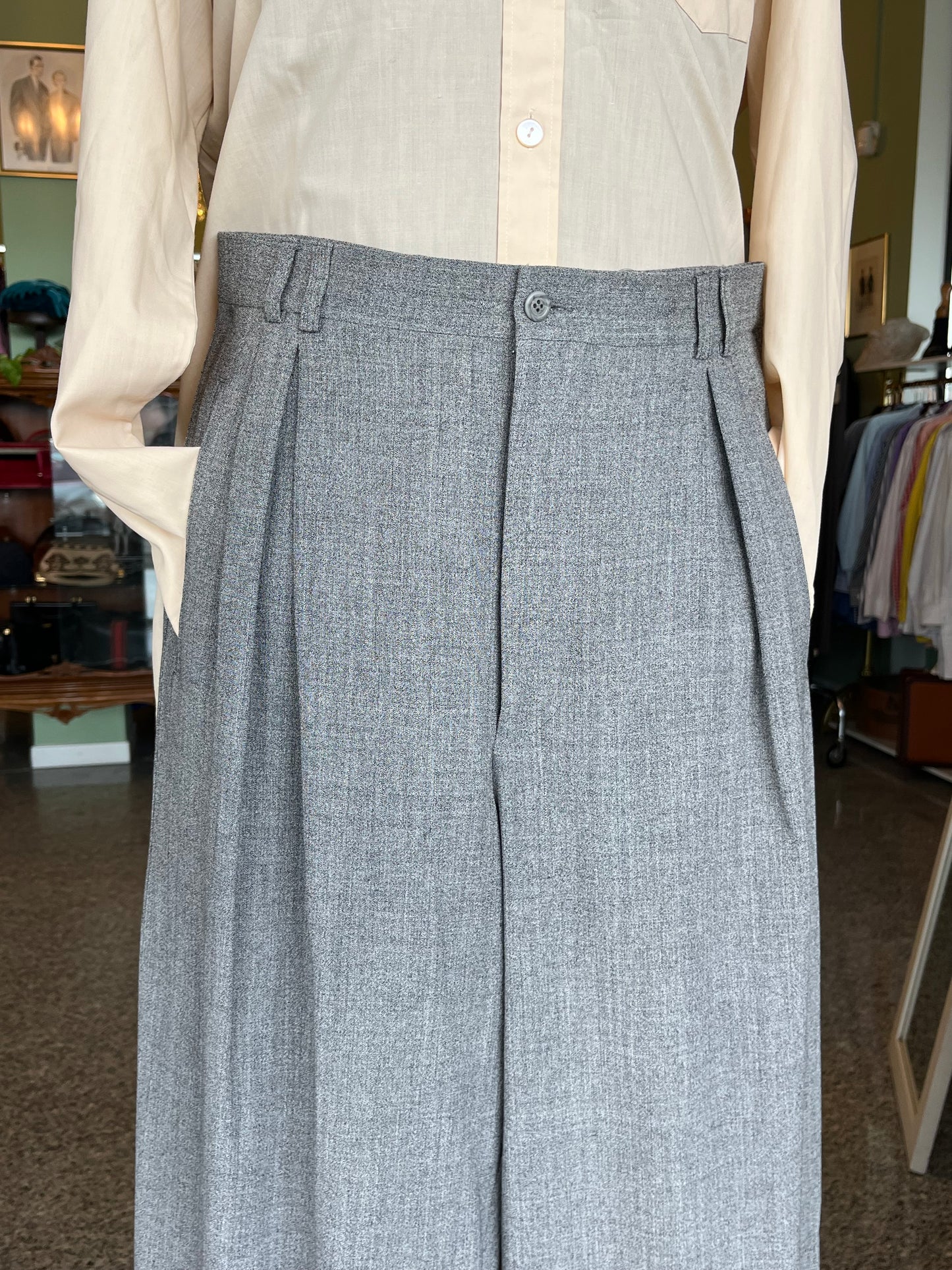 Calzoni anni ‘80 in fresco di lana tg. 46