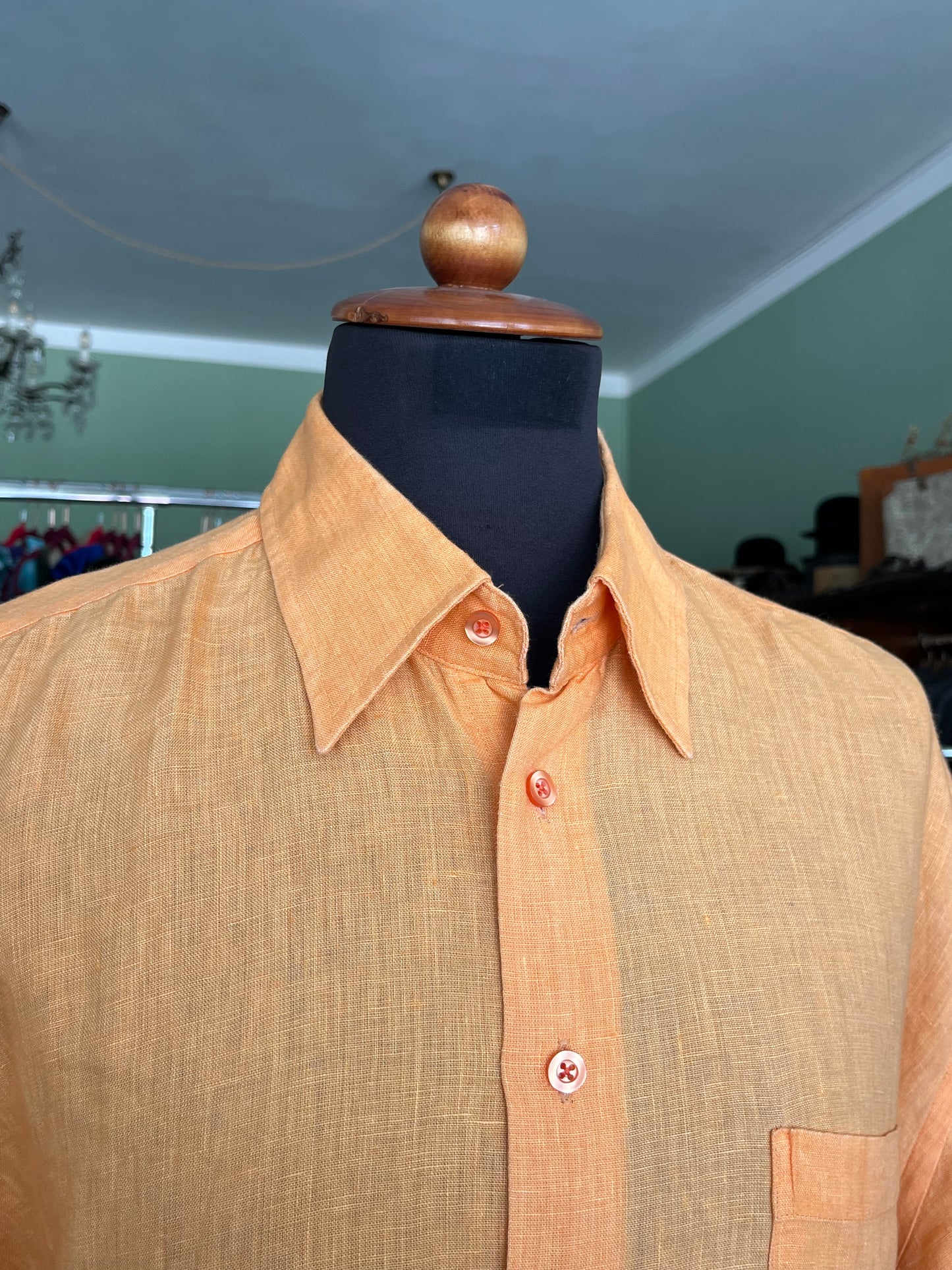 Camicia a maniche corte lino L-XL