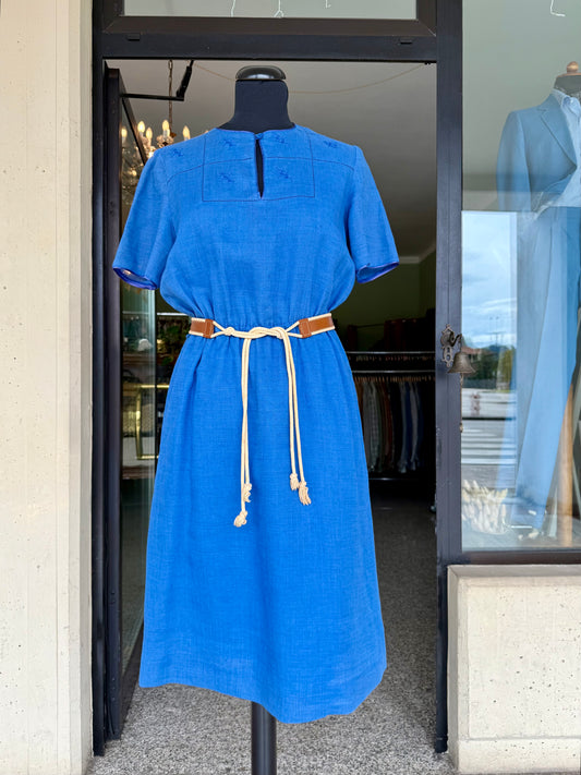 Abito da giorno blu in cotone - TG. 42 circa