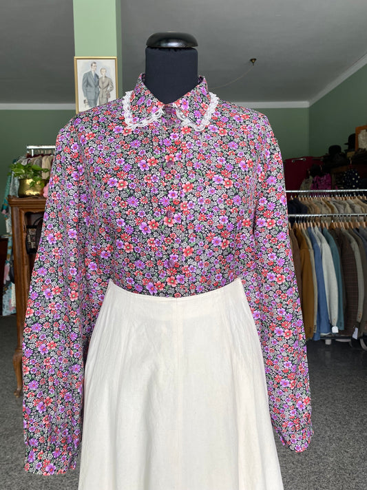 Camicia anni ‘70 stampa floreale - TG. 44 circa