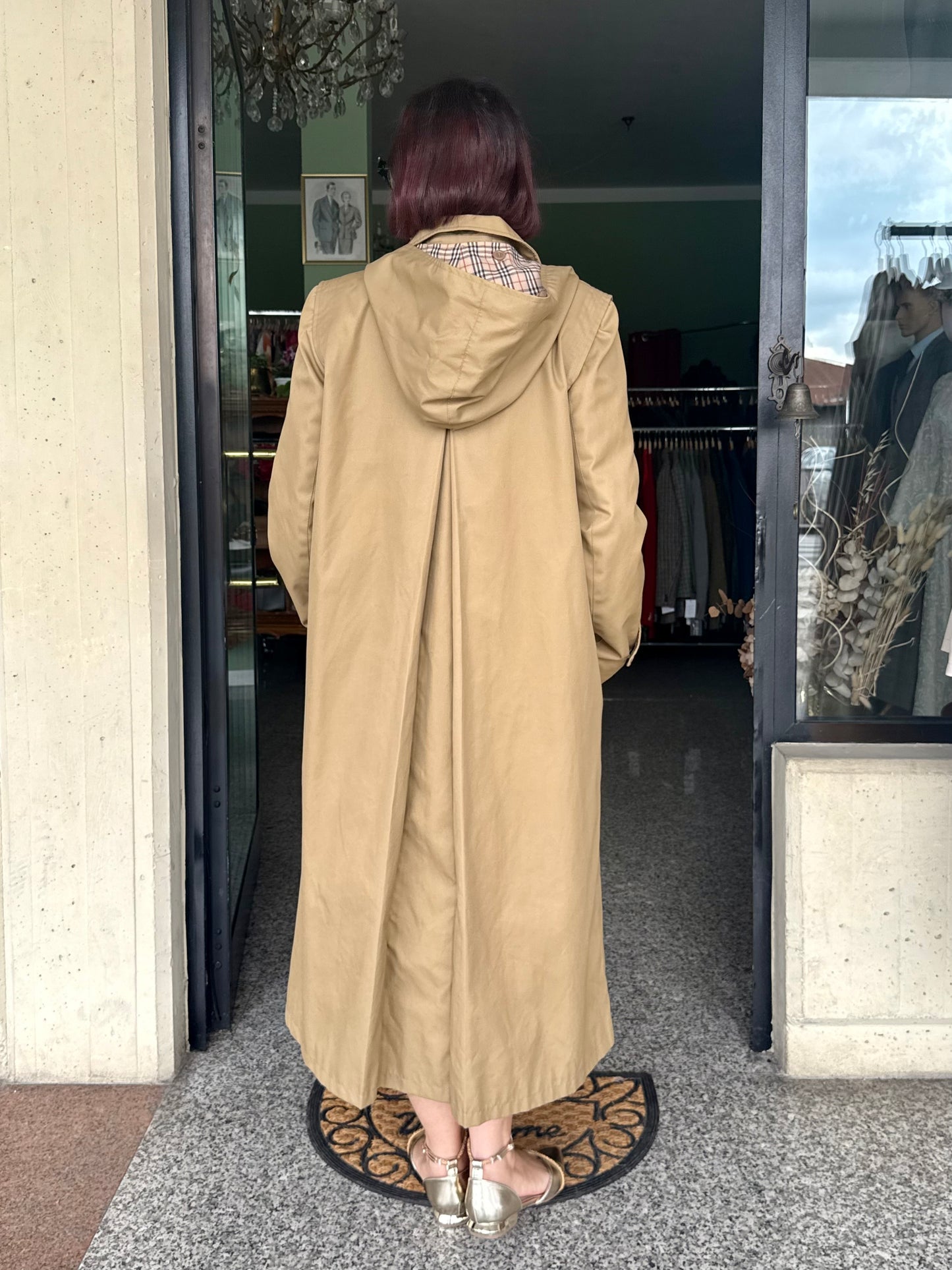 Trench sabbia anni ‘70 con cappuccio - TG. 42 - 48