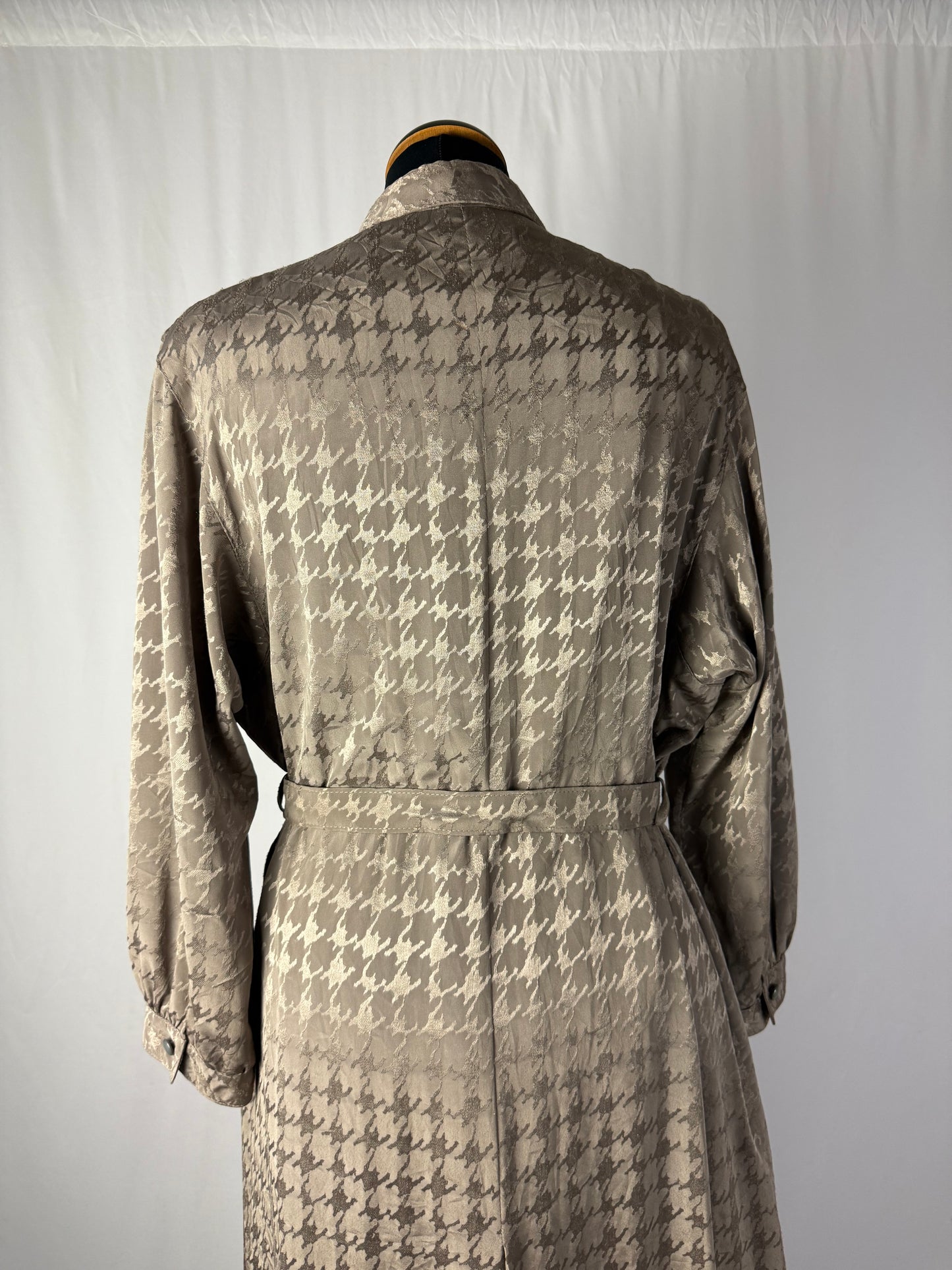 Abito anni ‘80 in raso jacquard pied de poule – TG. 46/48