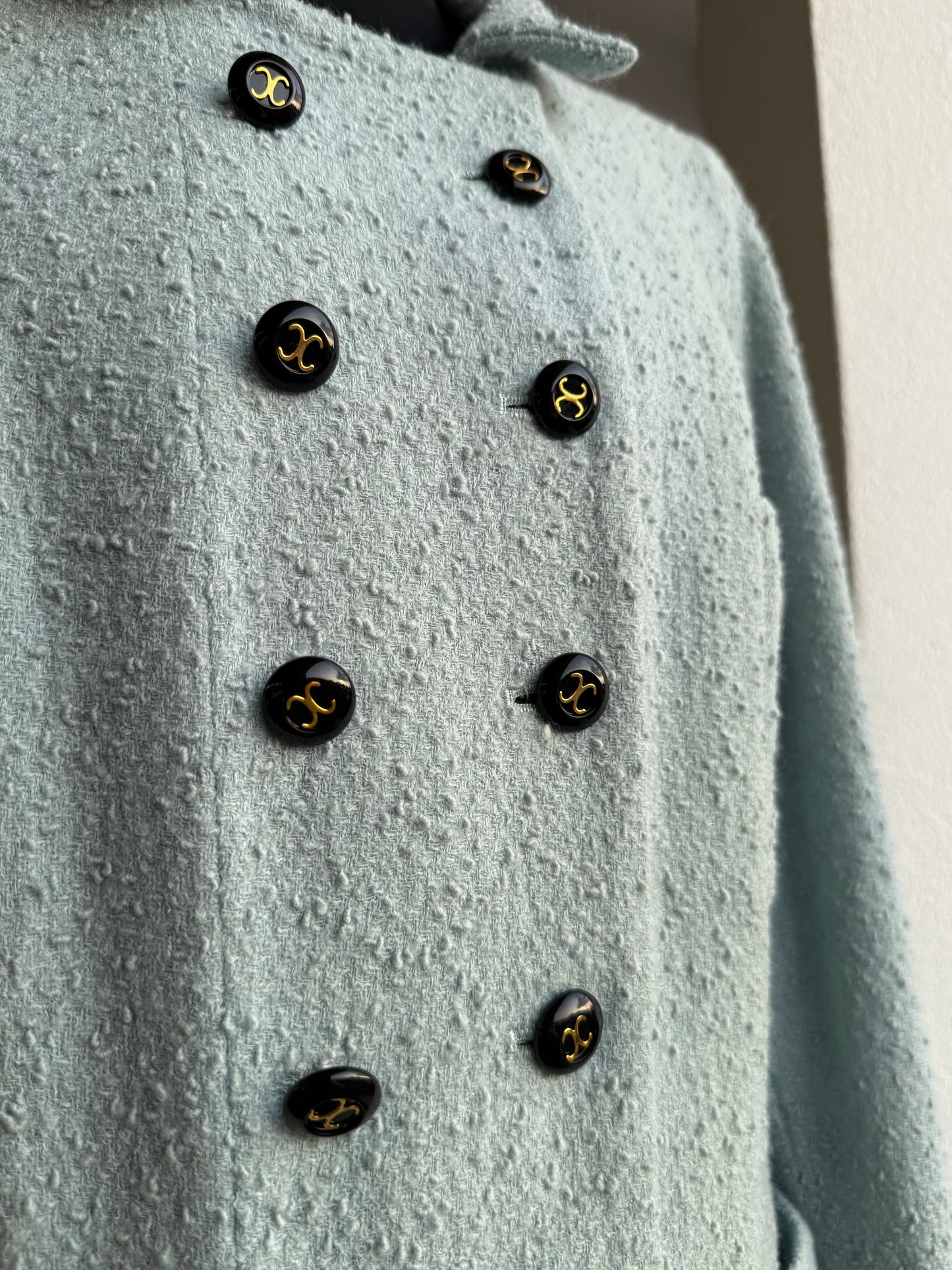 Tailleur in bouclé azzurro polvere - TG. 44