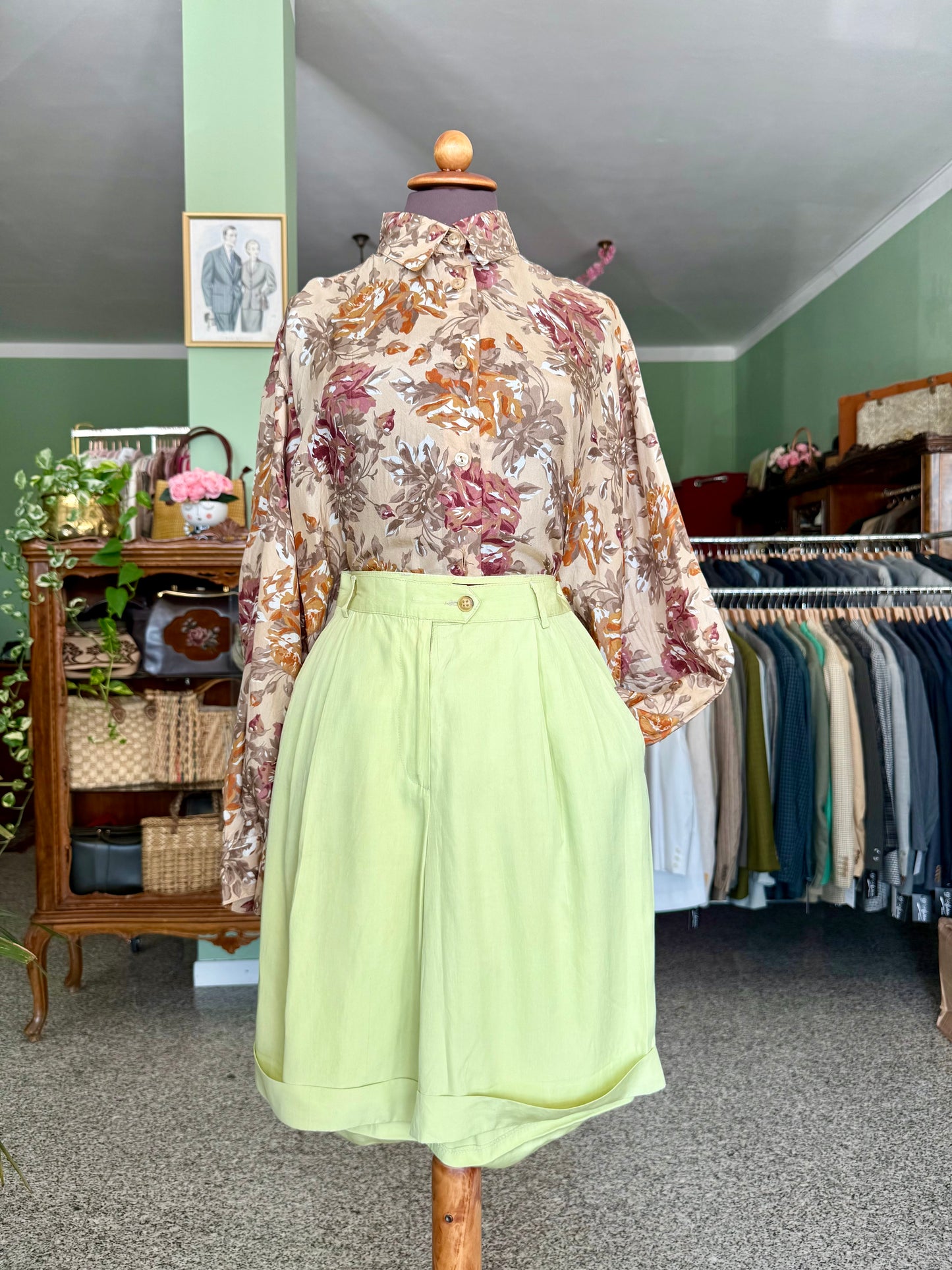 Pantaloni corti a vita alta lime 🍋‍🟩- TG. 40