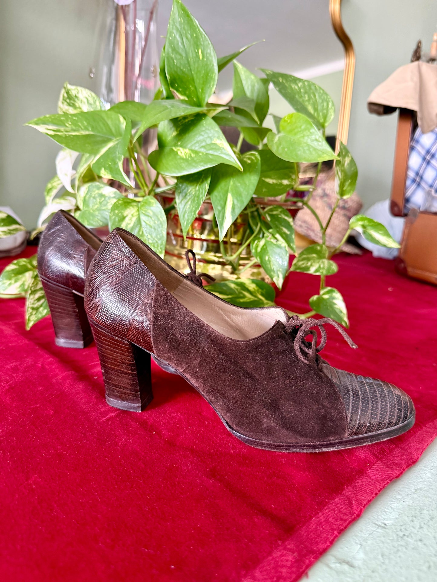 Scarpe stringate con tacco anni ‘70 - NR. 37 e mezzo