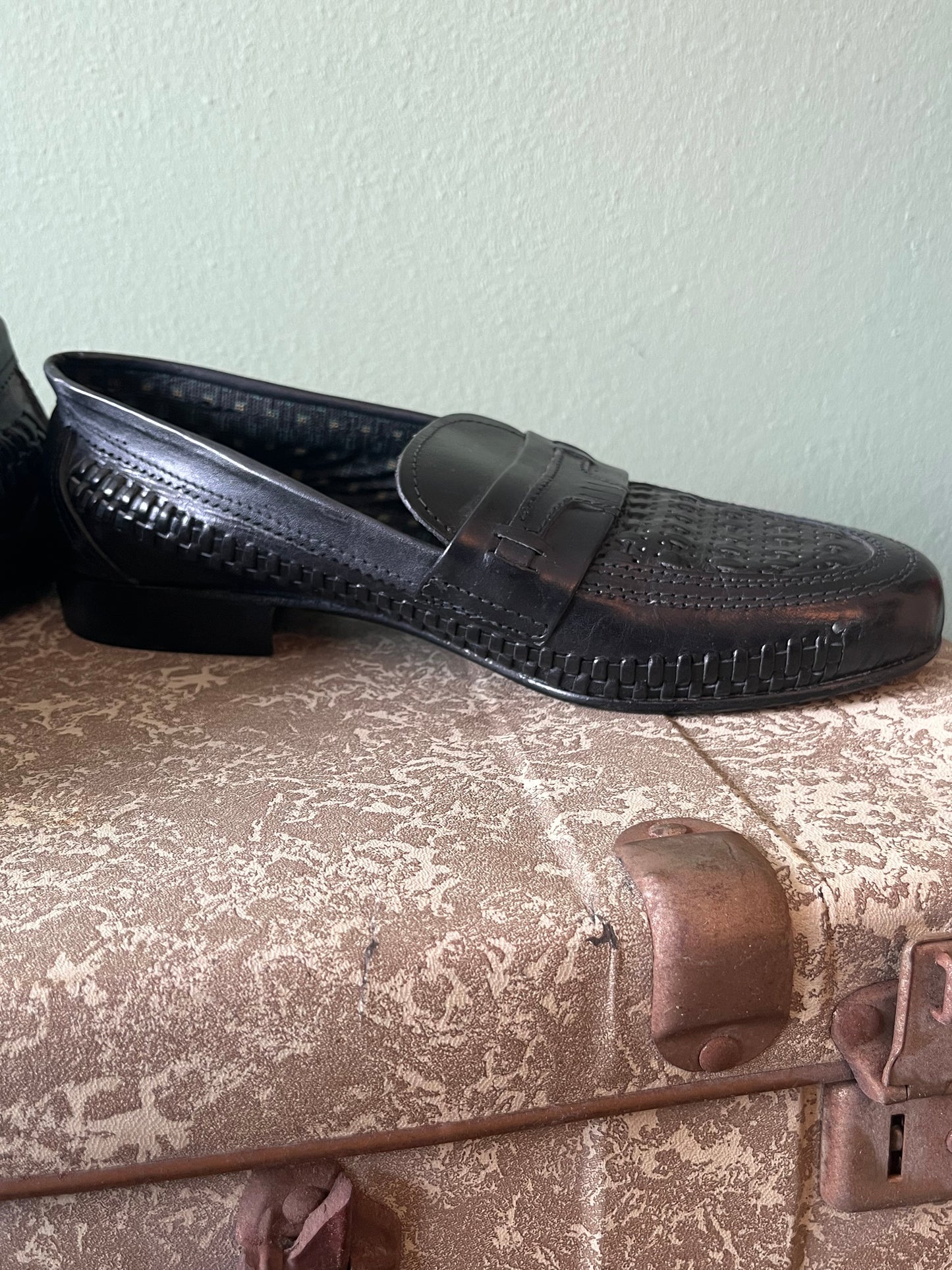 Scarpe mocassino pelle nera NOS tg. 42