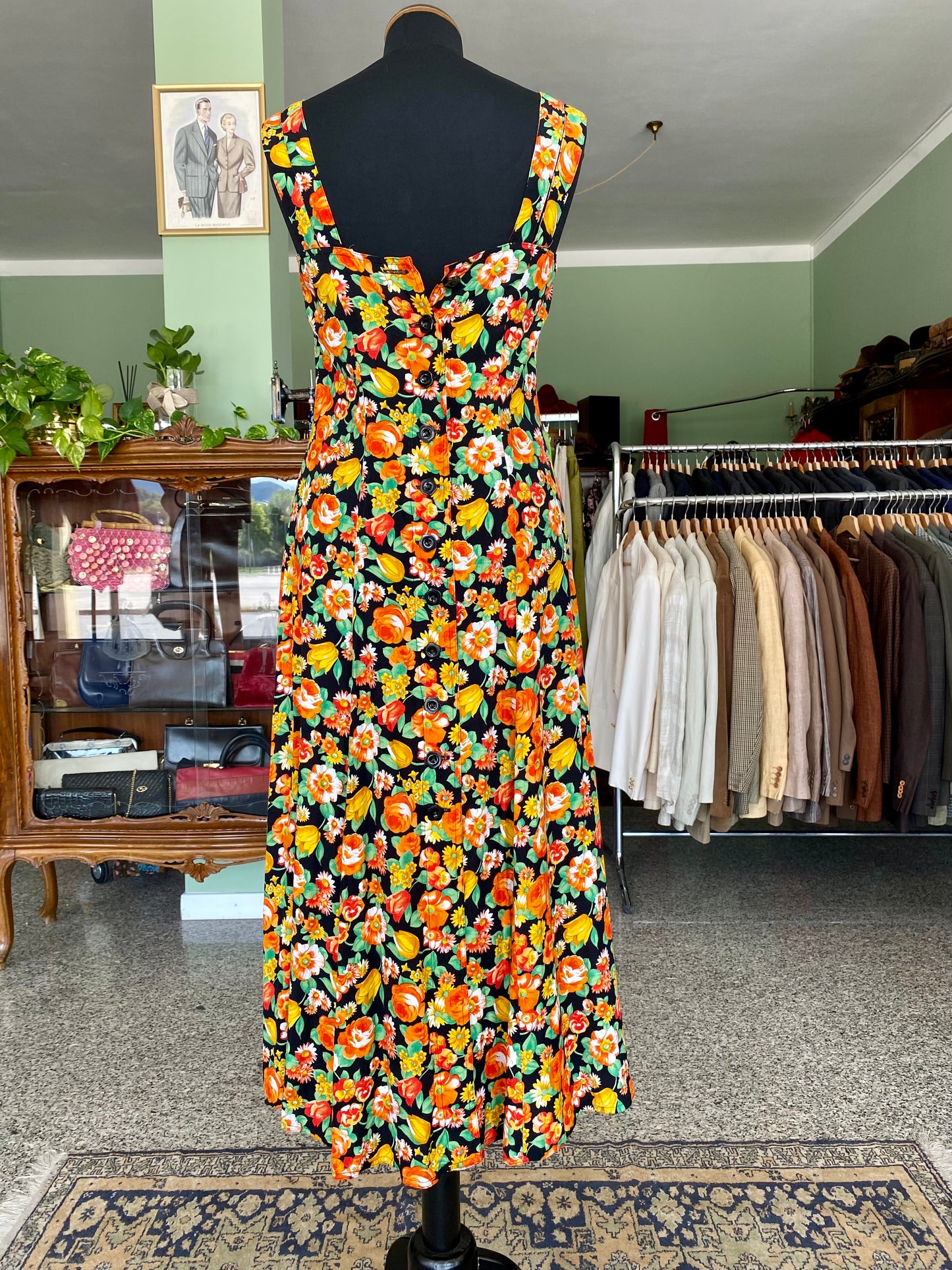 Abito con stampa floreale - TG. 38/40 con poco seno