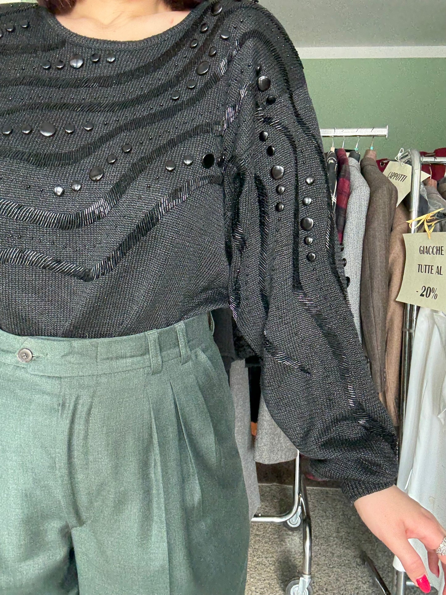 Blusa anni ‘80 con decori - TG. 42
