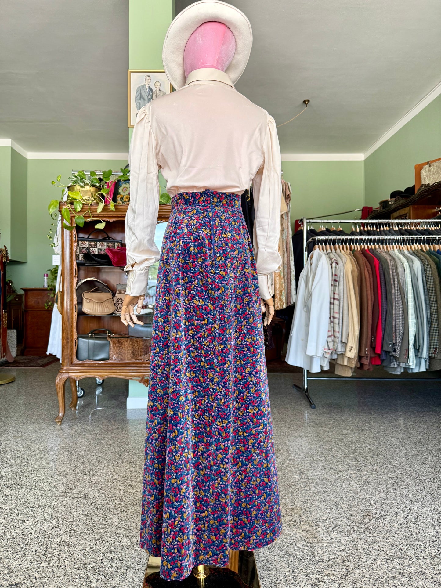 Maxi gonna anni ‘70 in velluto - TG. 38