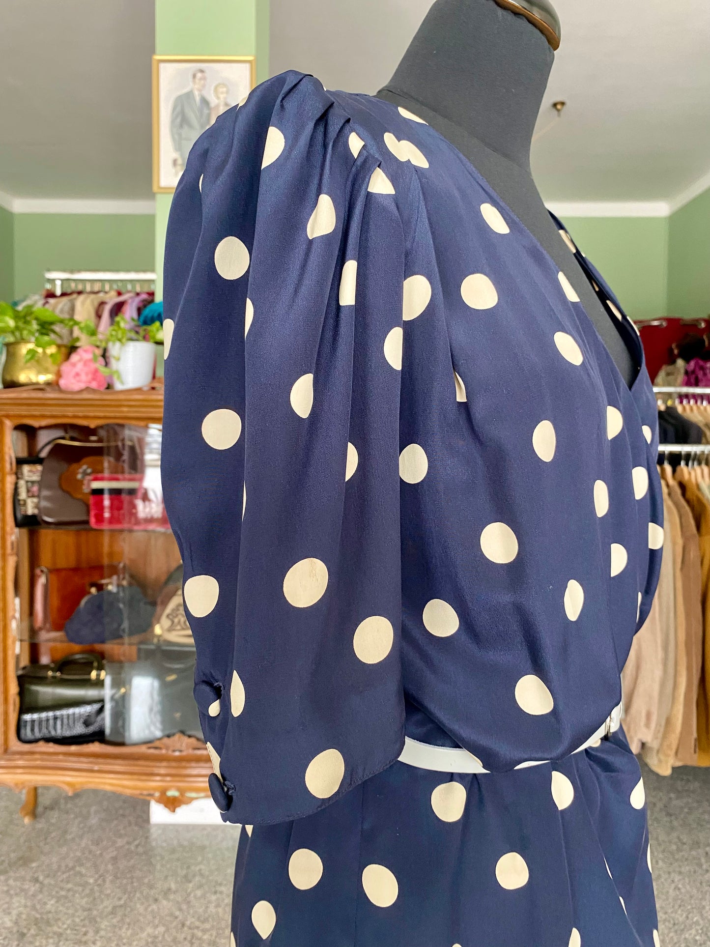 Abito classico a pois in seta - TG. 46