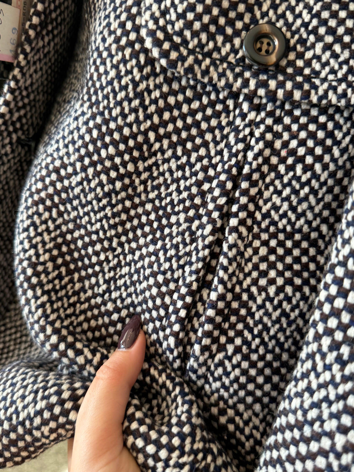 Cappotto anni ‘70 tweed fondo di magazzino - TG. 40/42