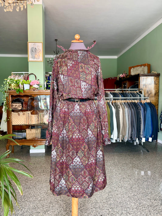 Abito sartoriale anni ‘70 in seta - TG.  42