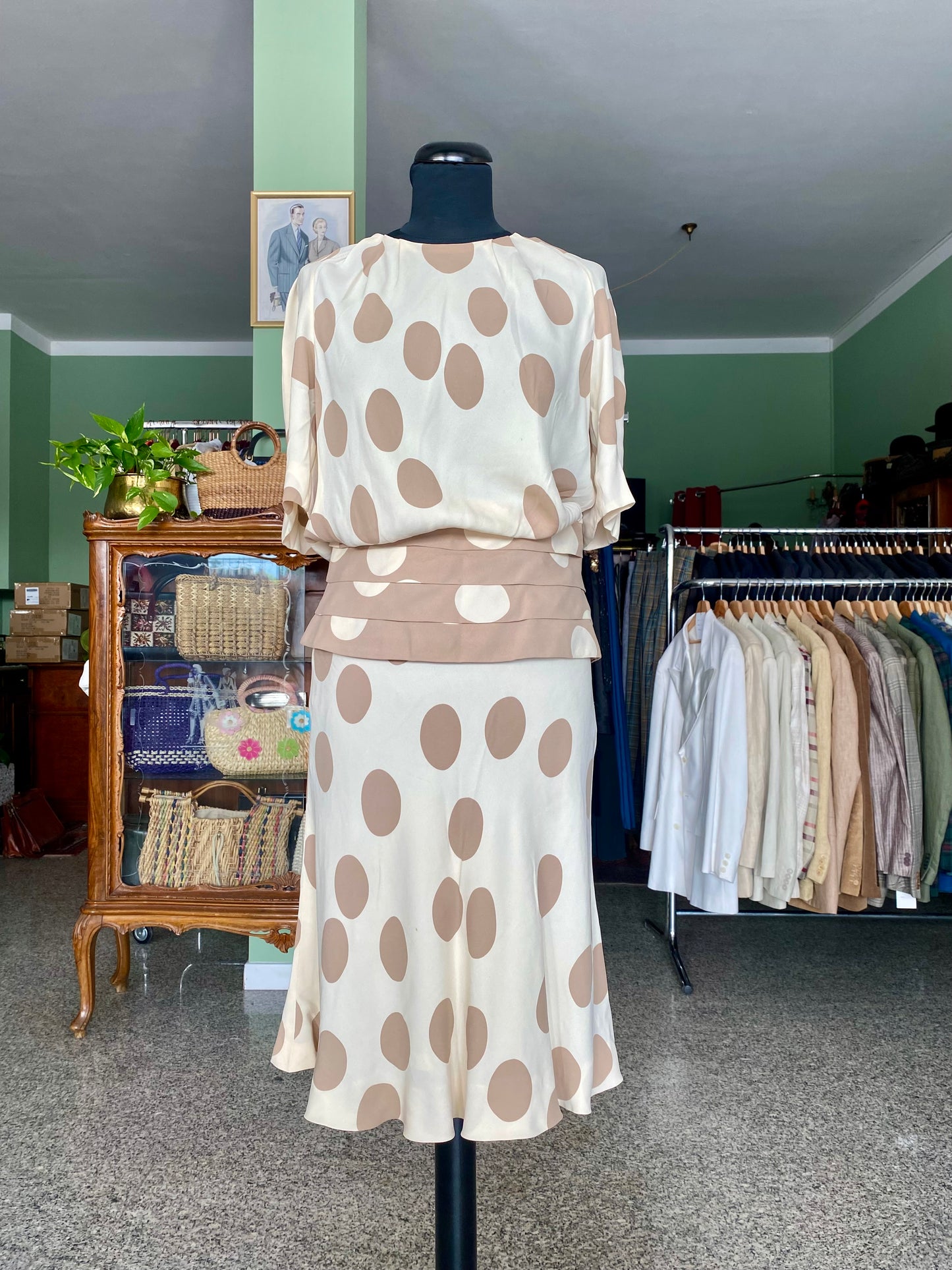 Abito sartoriale a pois grandi - TG. 40 circa