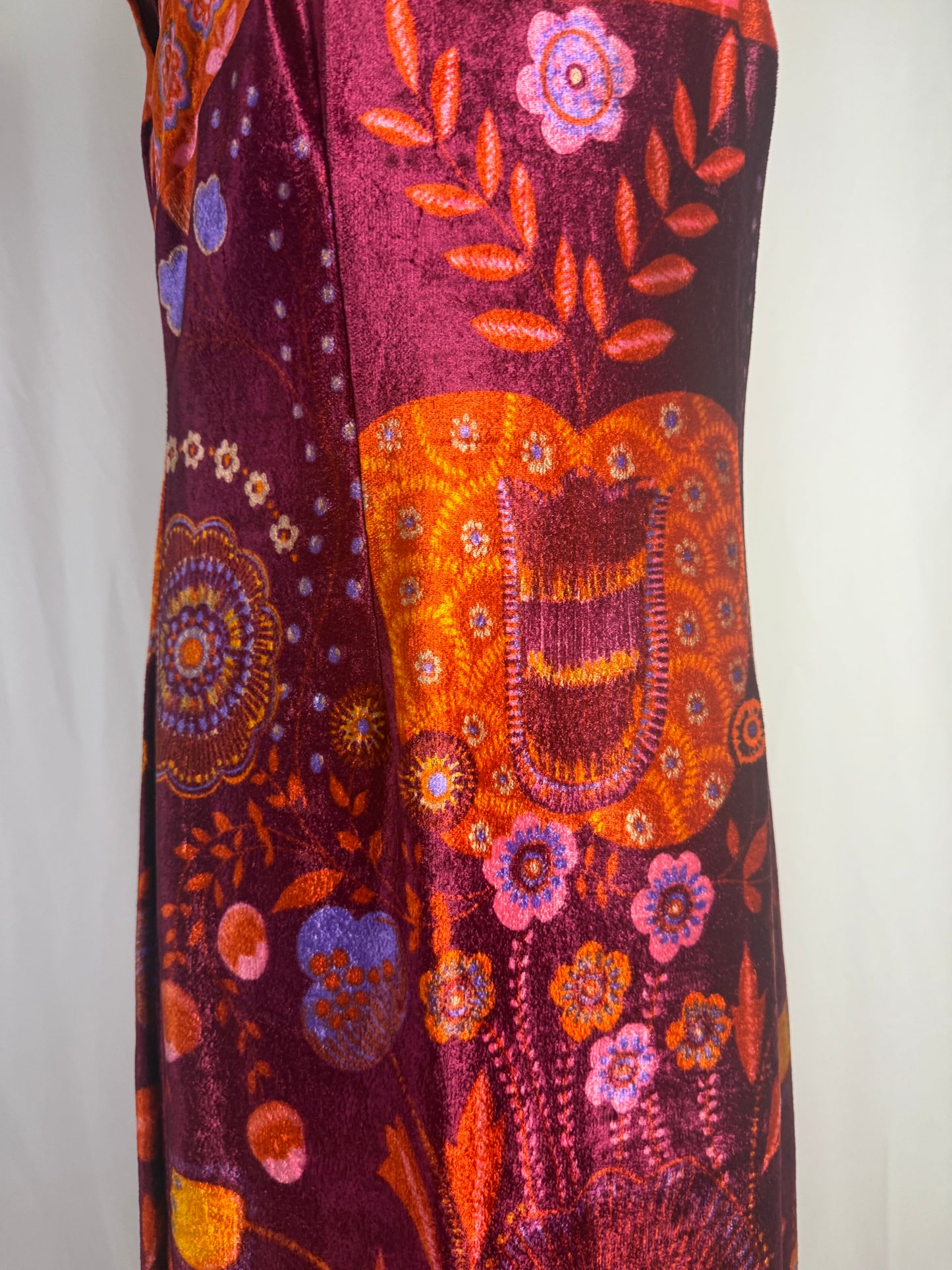 Maxi dress anni ‘70 in velour - TG. 42/44