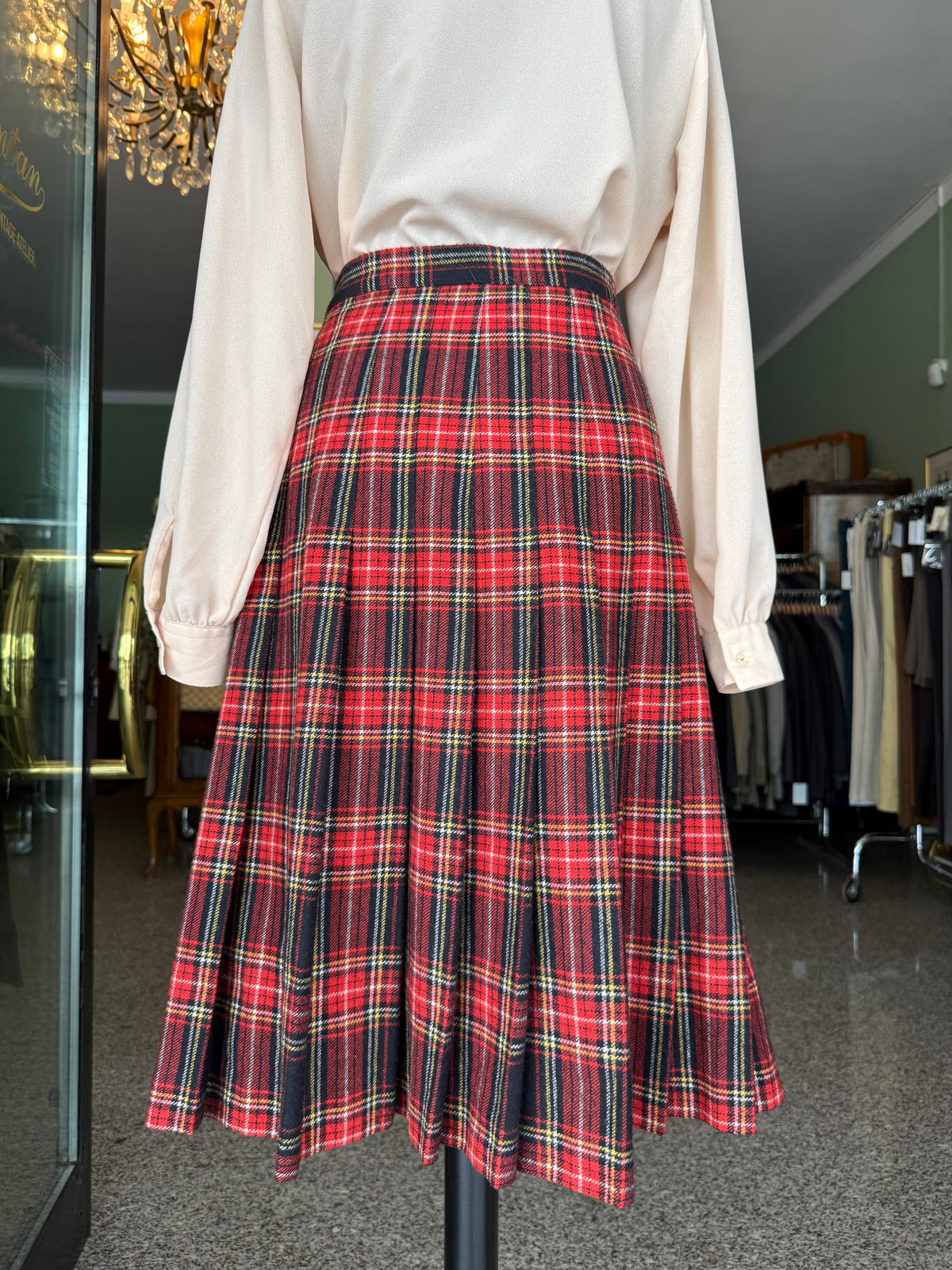 Gonna in lana tartan rossa - TG. 40