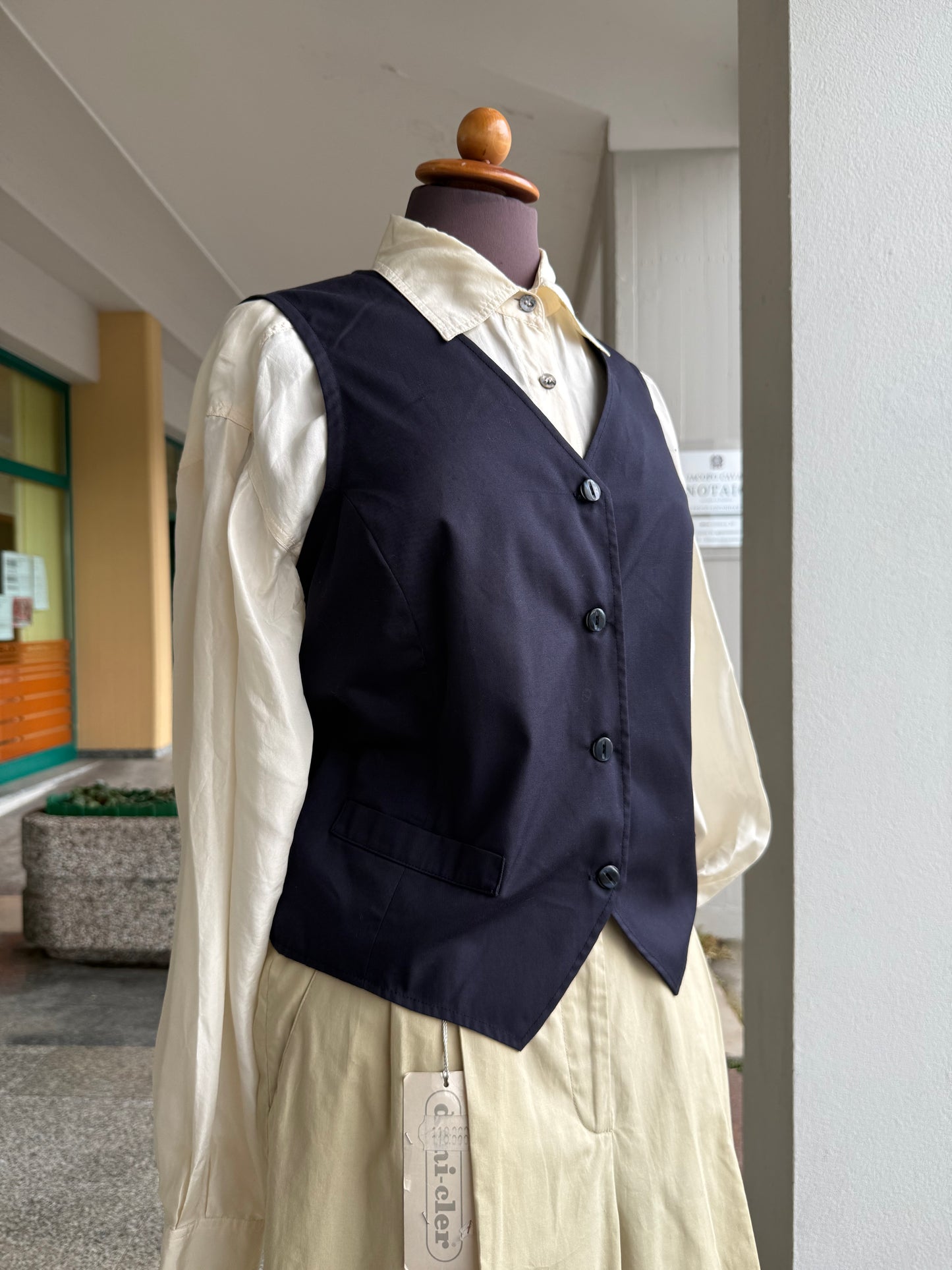Gilet in cotone blu navy - TG. 44