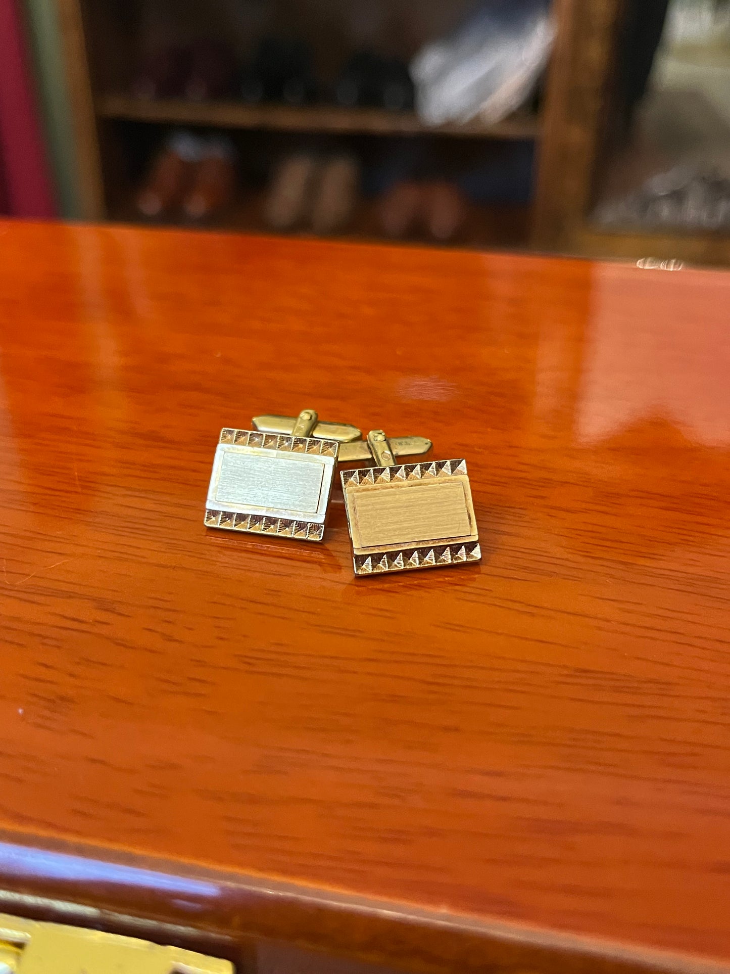 Gemelli placcati oro rettangolari