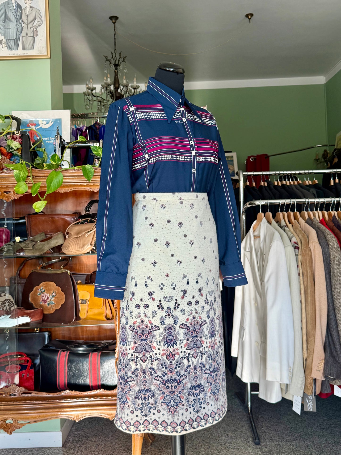 Gonna anni ‘70 a motivo floreale - TG. 46