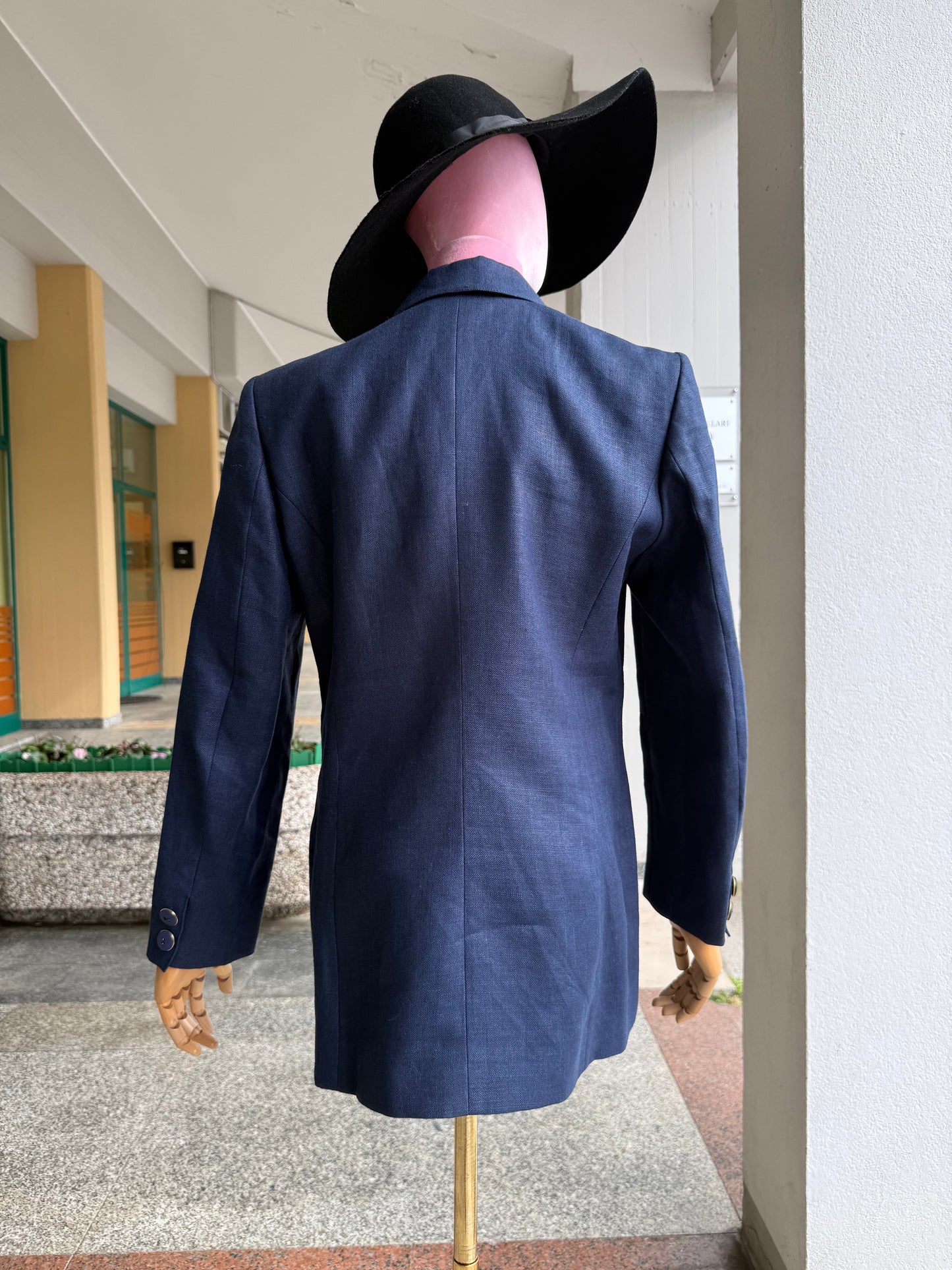 Blazer blu navy in lino - TG. 44