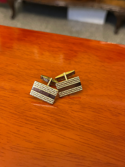 Gemelli dorati rettangolari