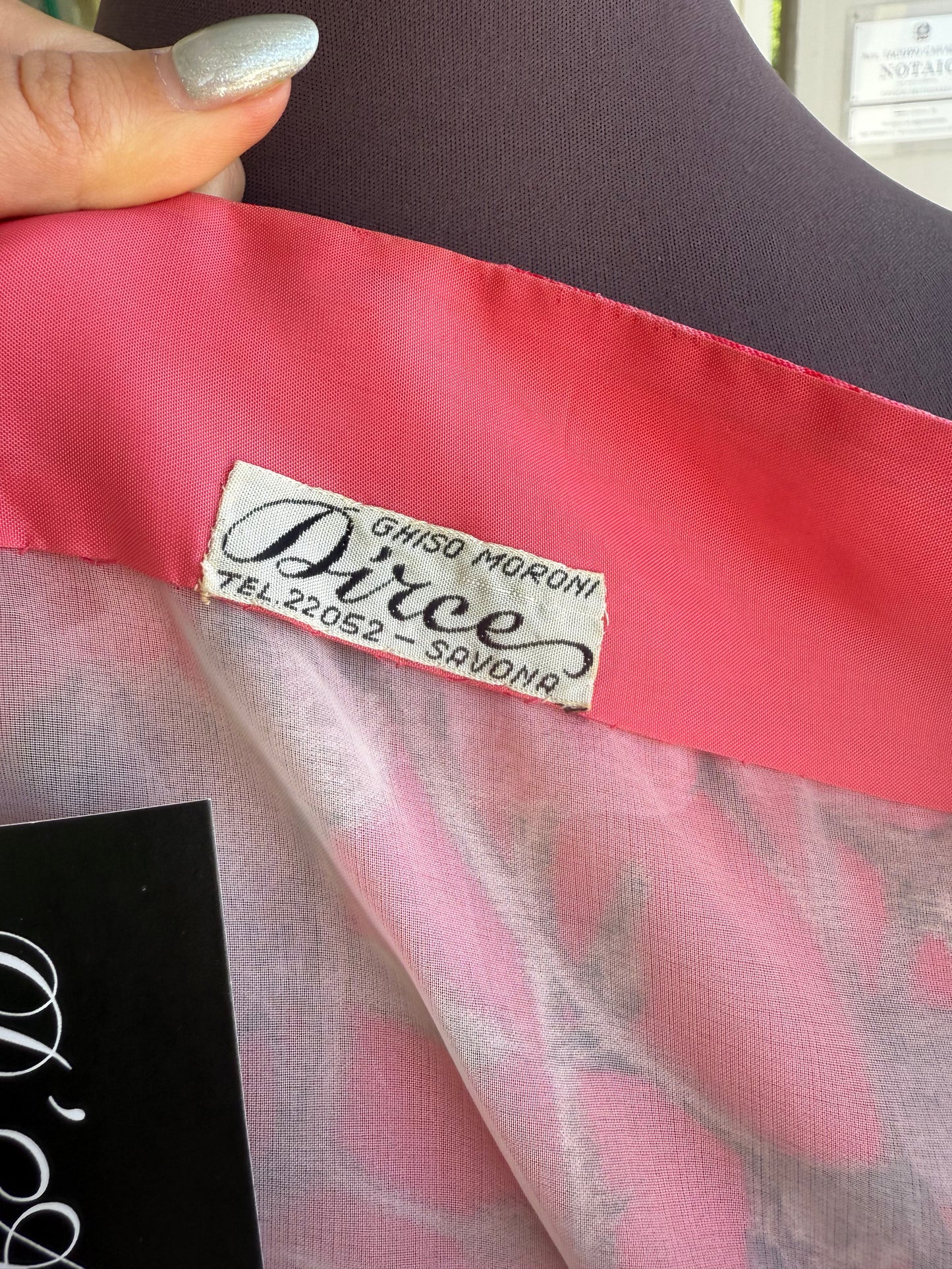 Abito + giacchino anni ‘60 con rose - TG. 38