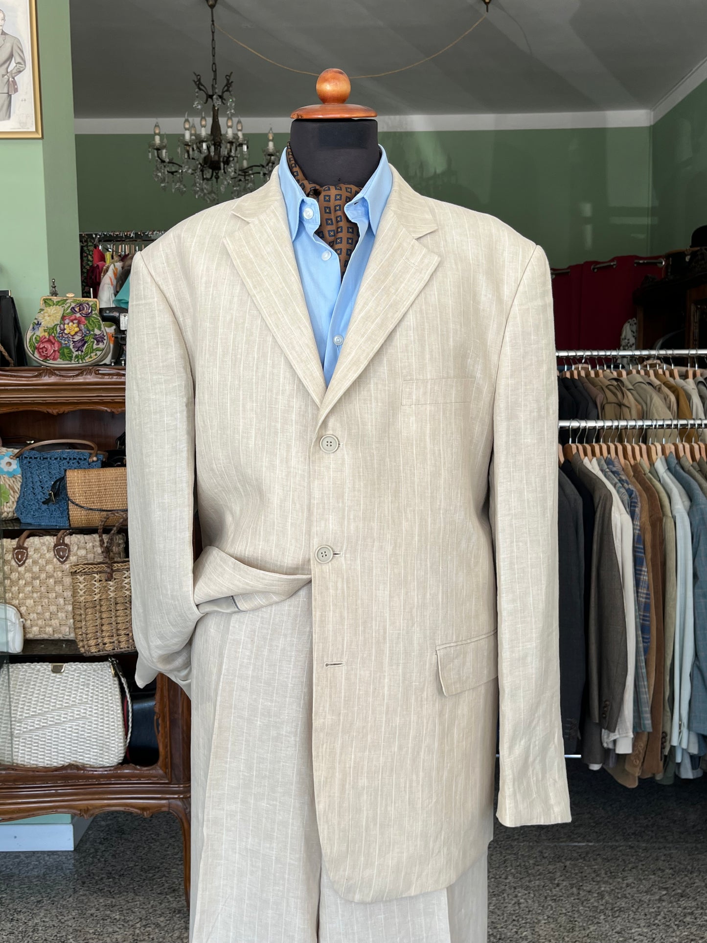 Completo in lino anni '90 tg. 58 extra lunga