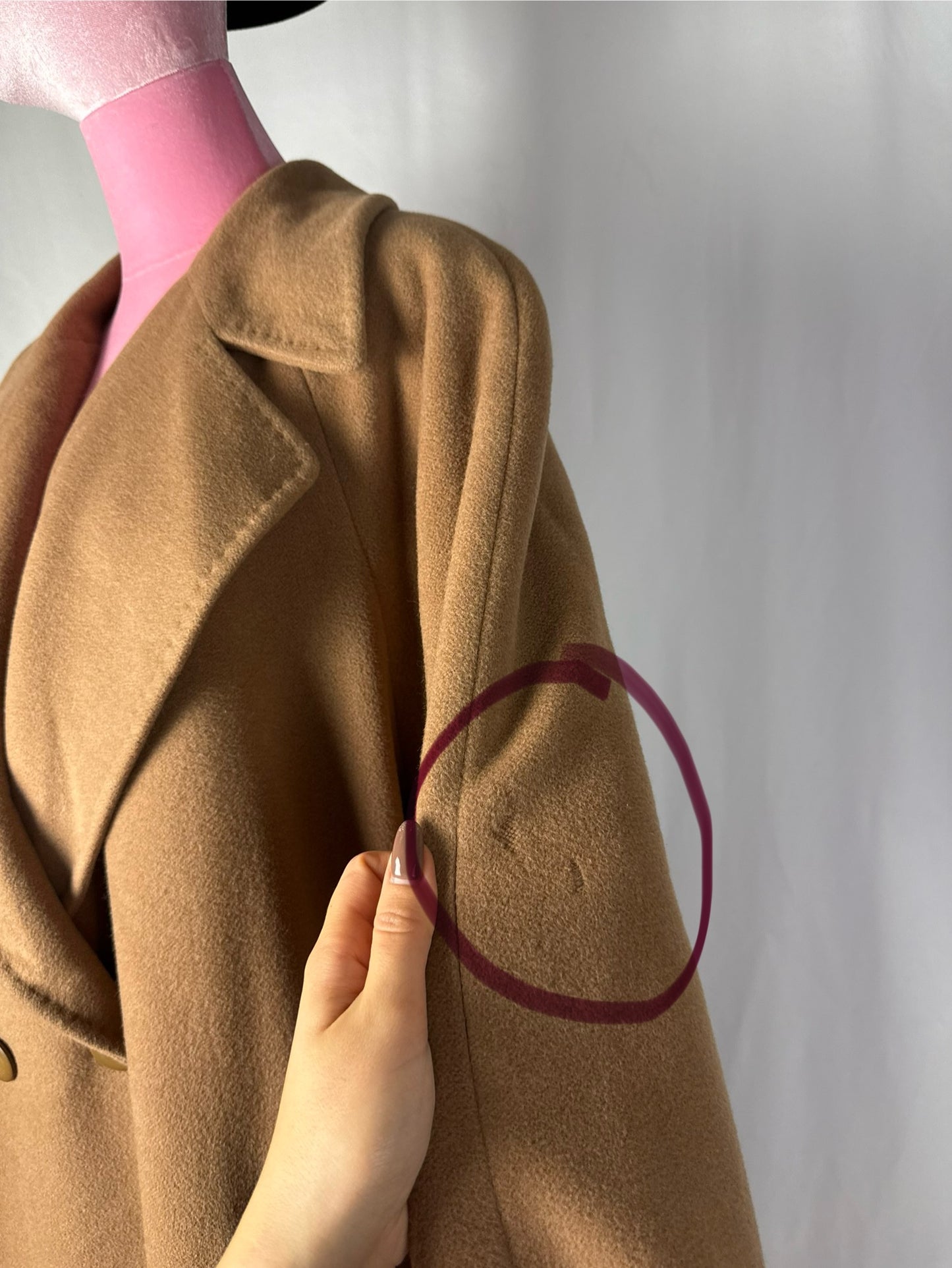 Cappotto anni ‘80 color cammello lana e angora - TG. 58/60