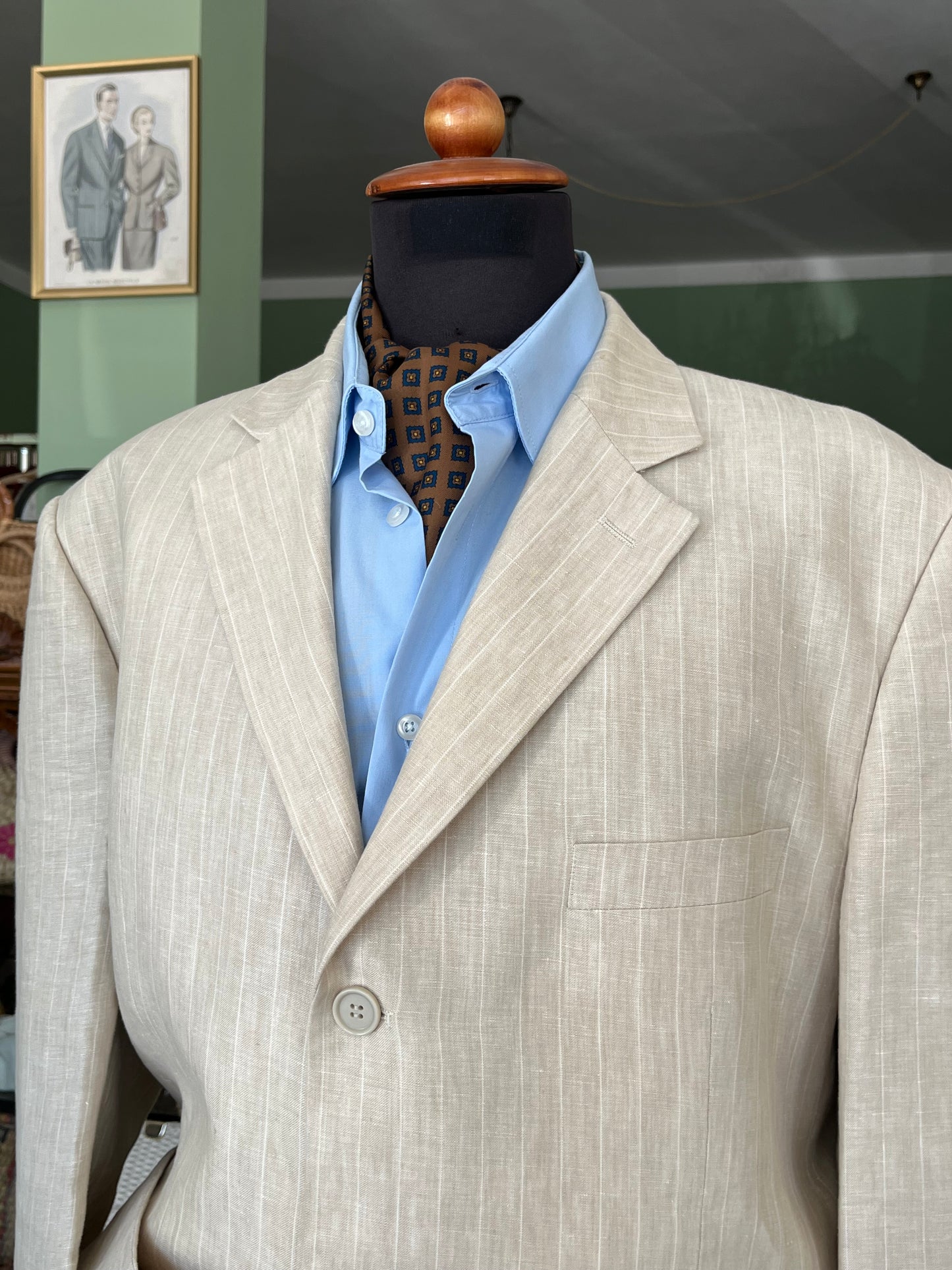 Completo in lino anni '90 tg. 58 extra lunga