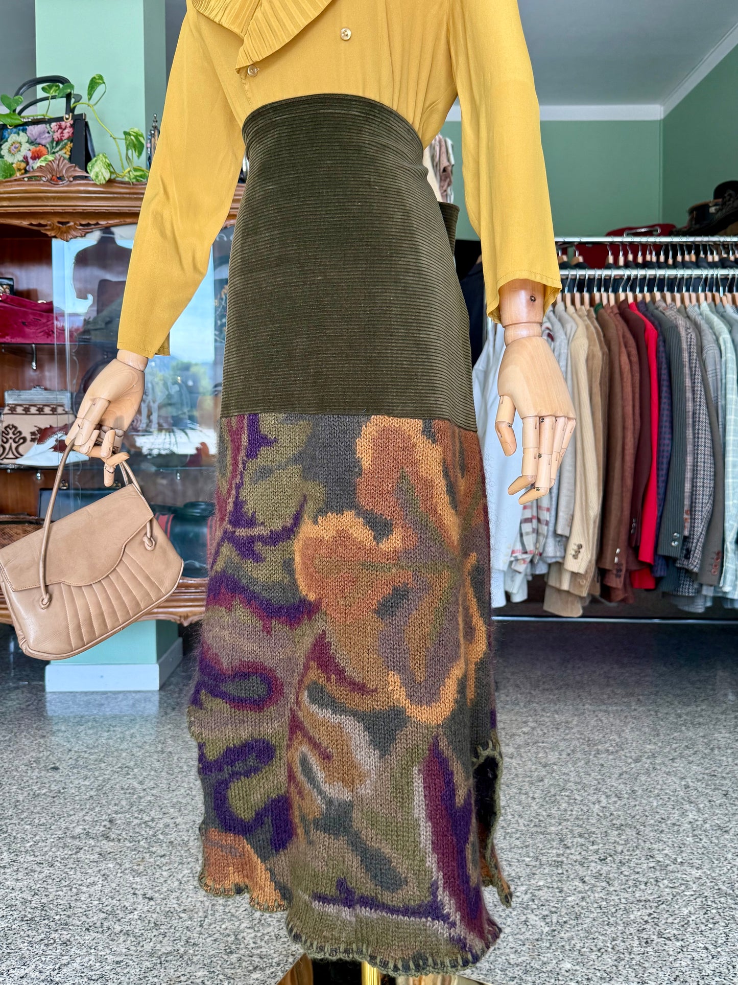 Gonna lunga in lana e velluto - TG. 42 circa