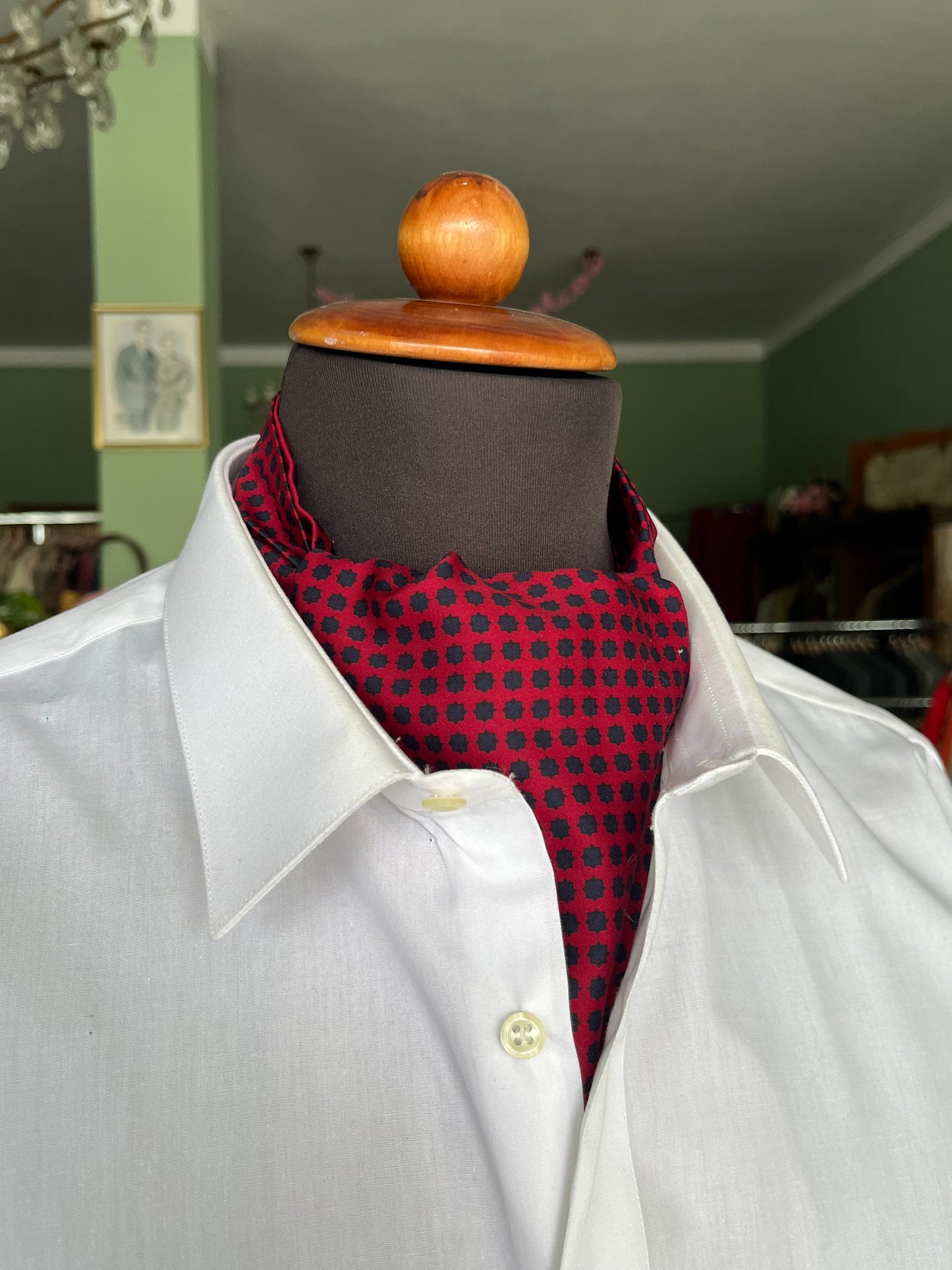 Ascot misto seta micro-fantasia