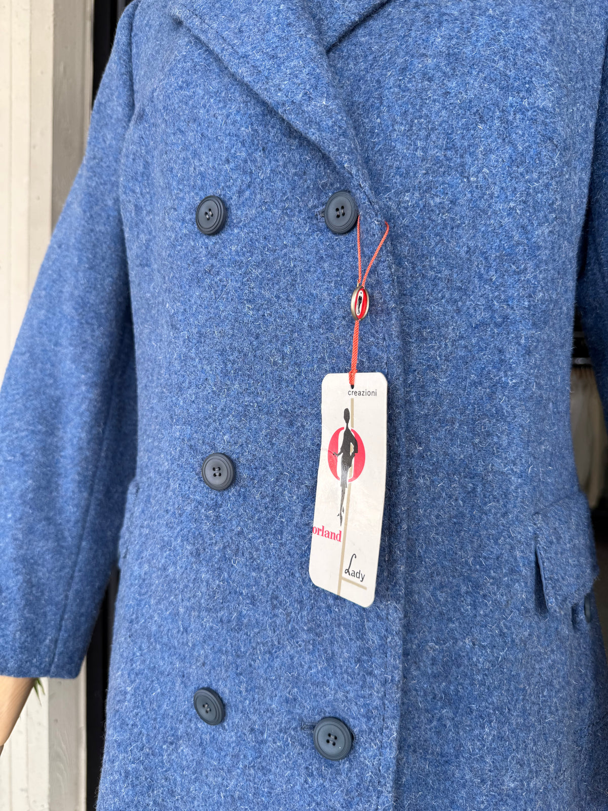 Cappotto NOS ceruleo pura lana vergine - TG. 40/42