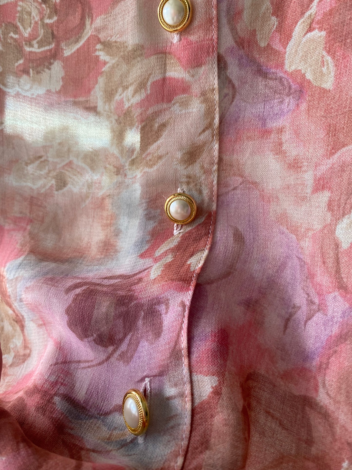 Camicia anni ‘80 stampa floreale rosa - TG. da 42 a 48