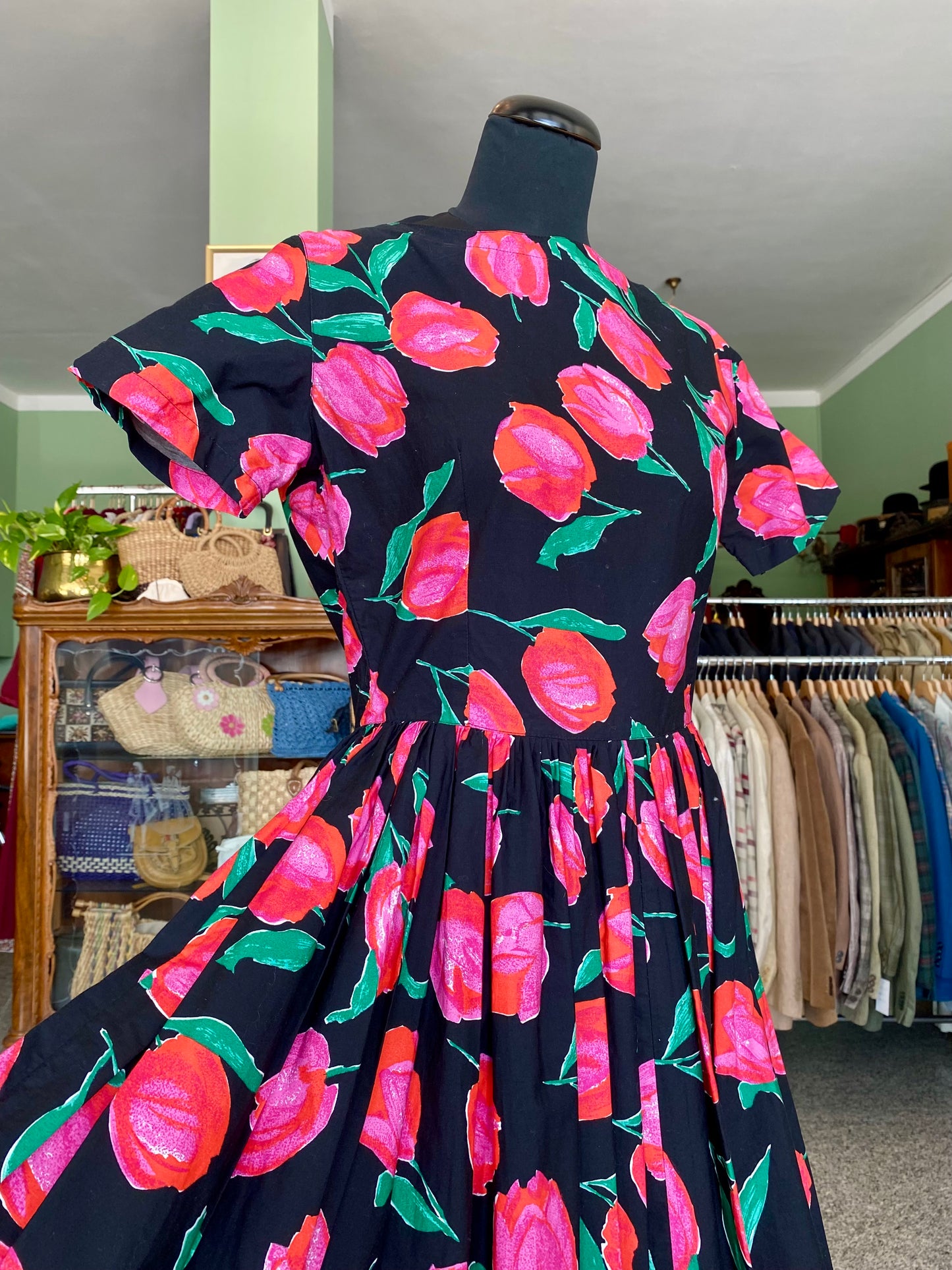 Abito in puro cotone con tulipani - TG. 42