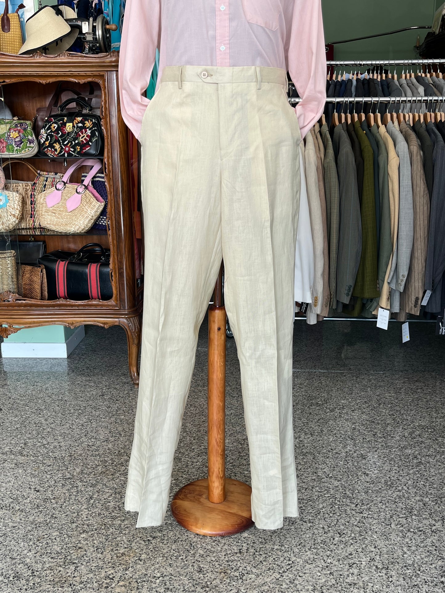 Completo in lino crema NOS tg. 52