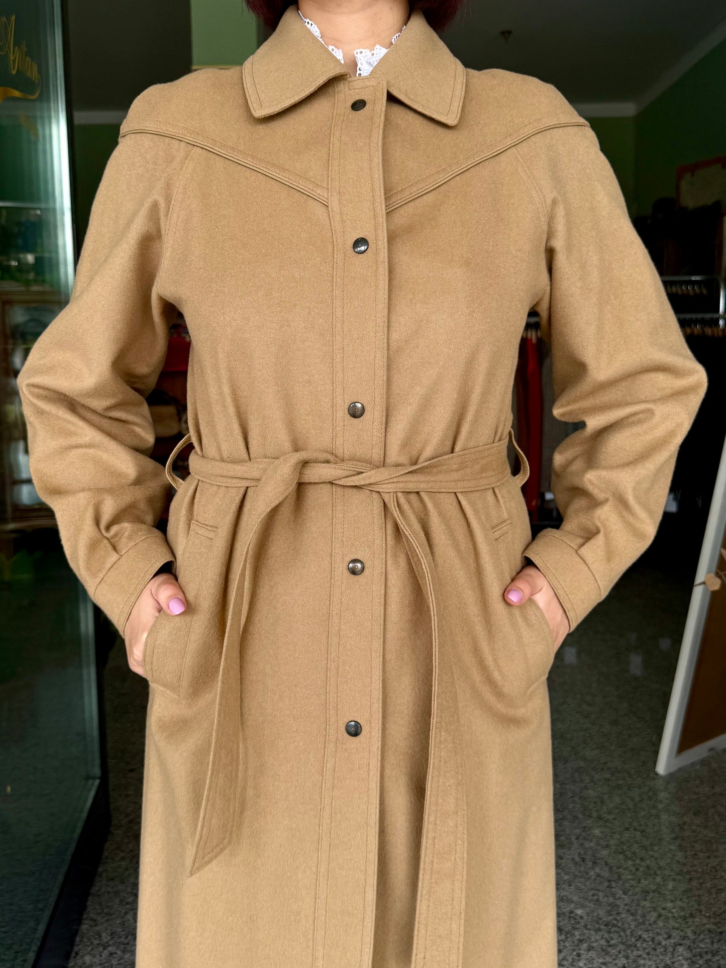 Cappotto Loden color cammello in lana e alpaca - TG. 40