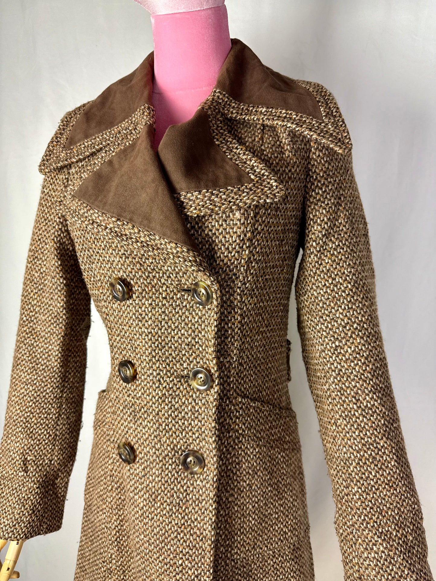 Cappotto anni ‘70 con maxi colletto a martingala - TG. 38