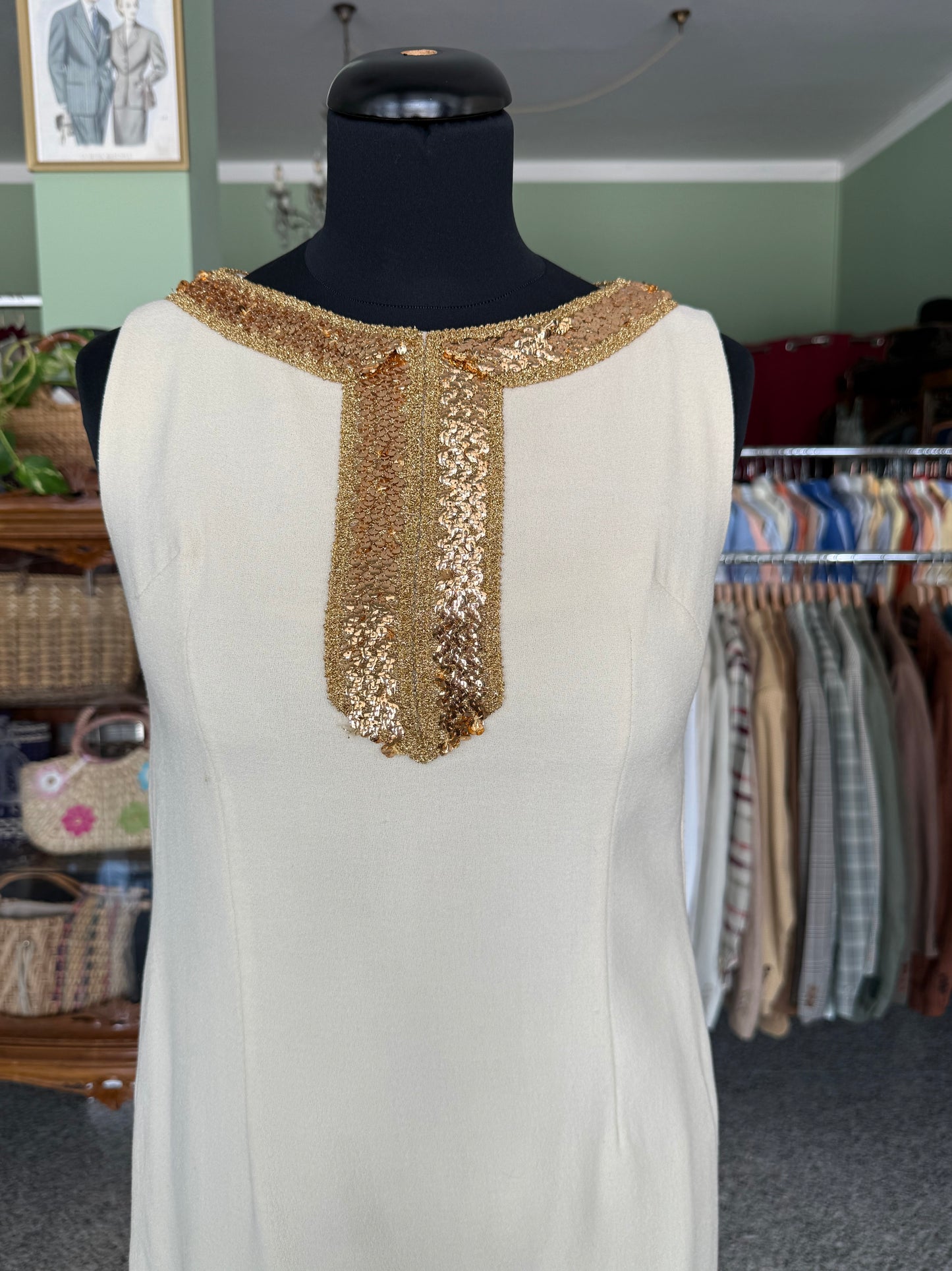 Mini dress anni ‘60 con strass oro - TG. 38