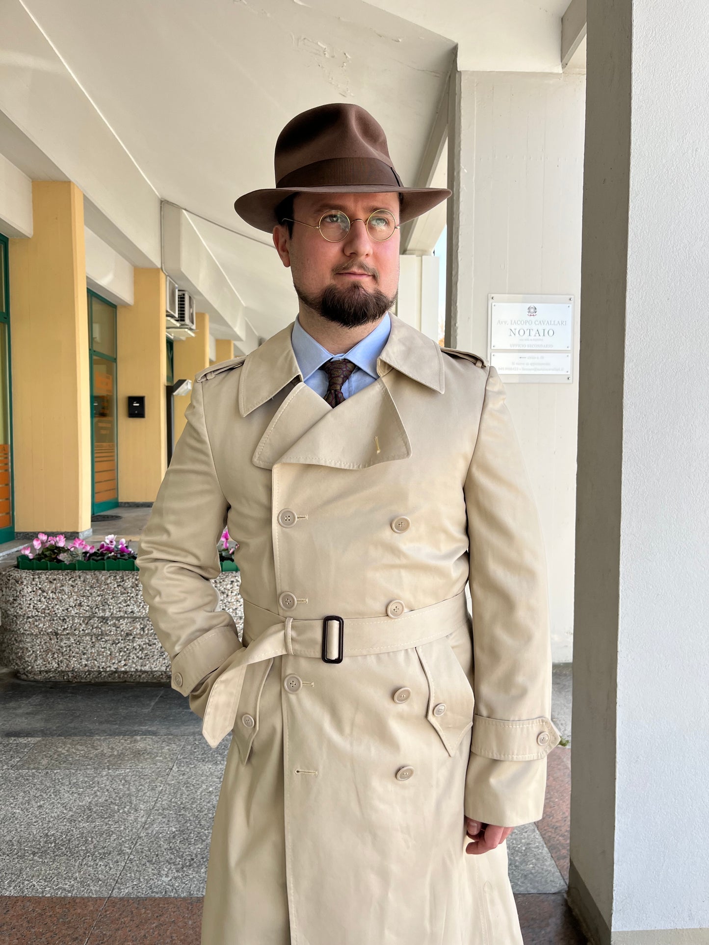 Trench anni ‘70 doppiopetto tg. 46-48