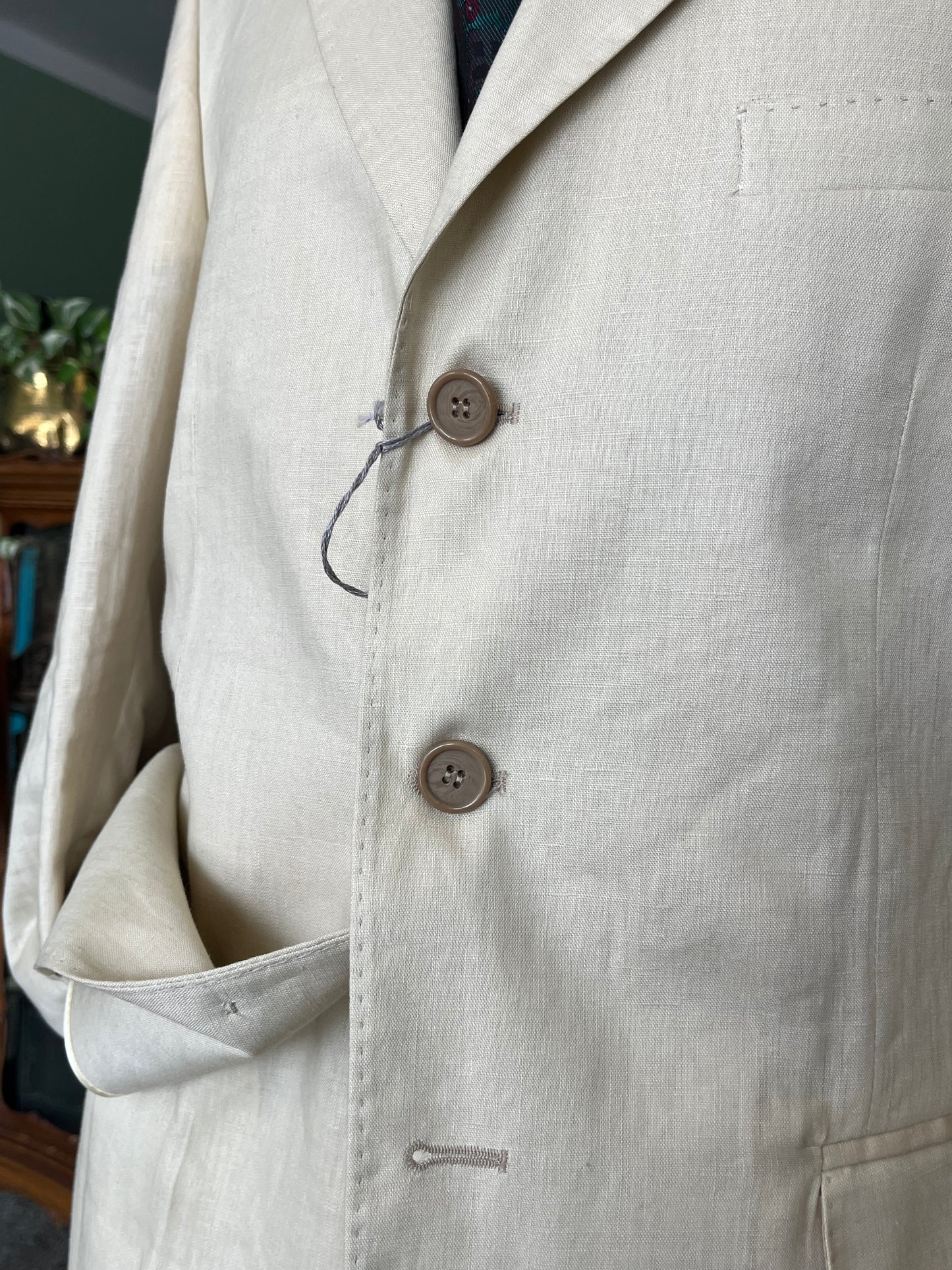 Completo in lino crema NOS tg. 52