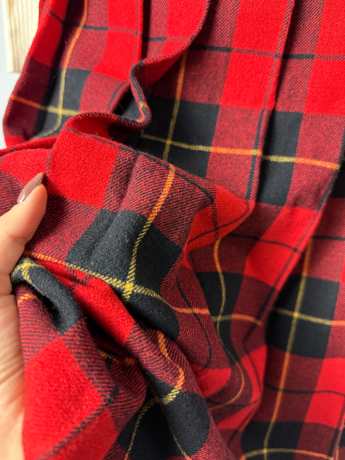 Gonna tartan rossa in pura lana - TG. 42