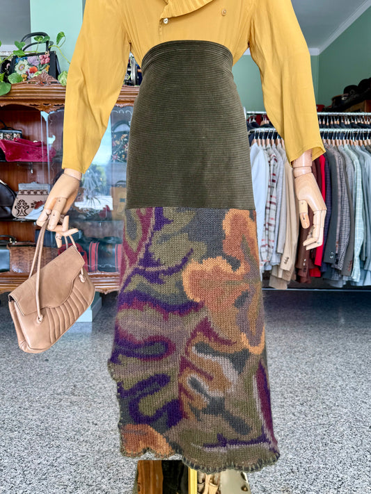 Gonna lunga in lana e velluto - TG. 42 circa